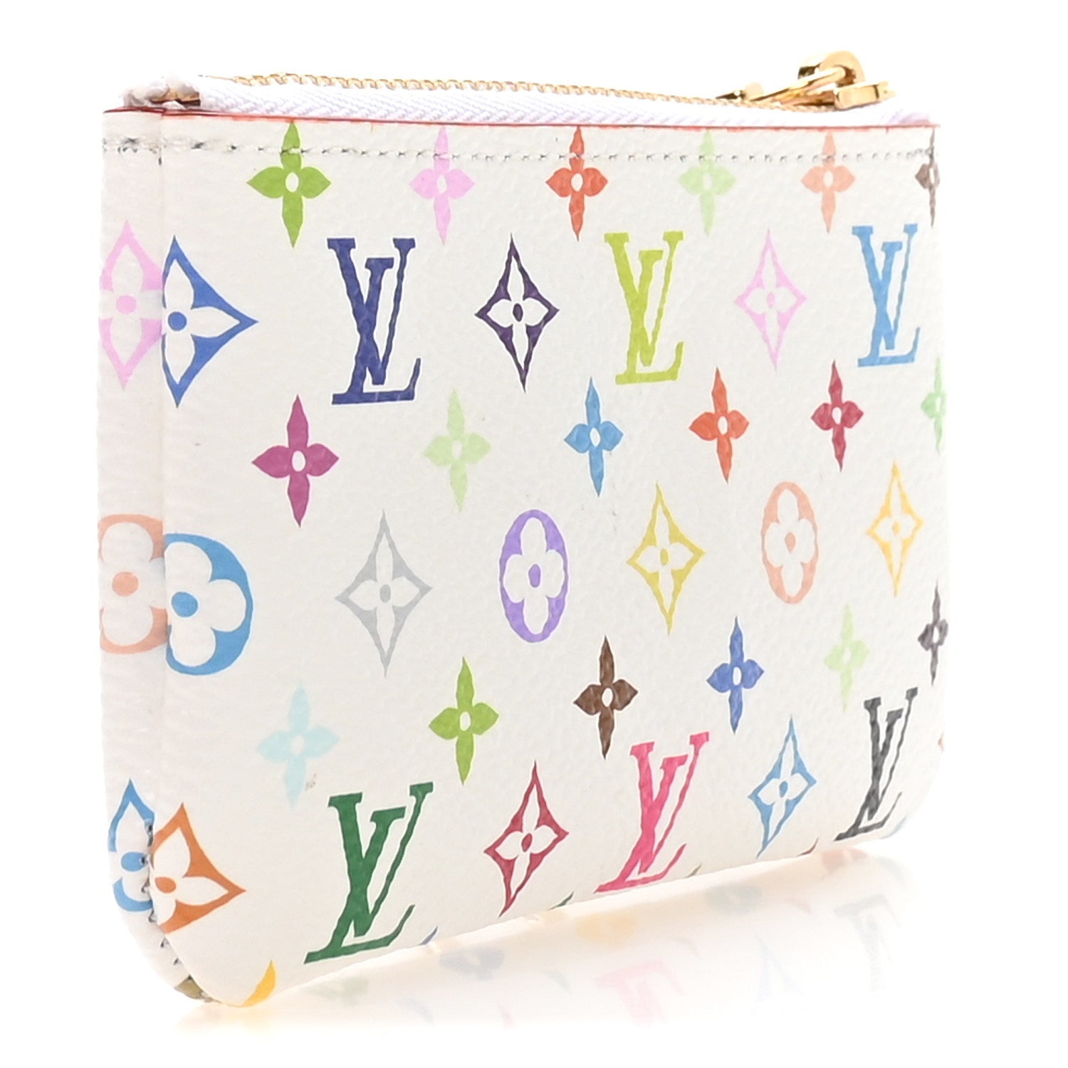 LV X TM Monogram Multicolor Key Pouch White