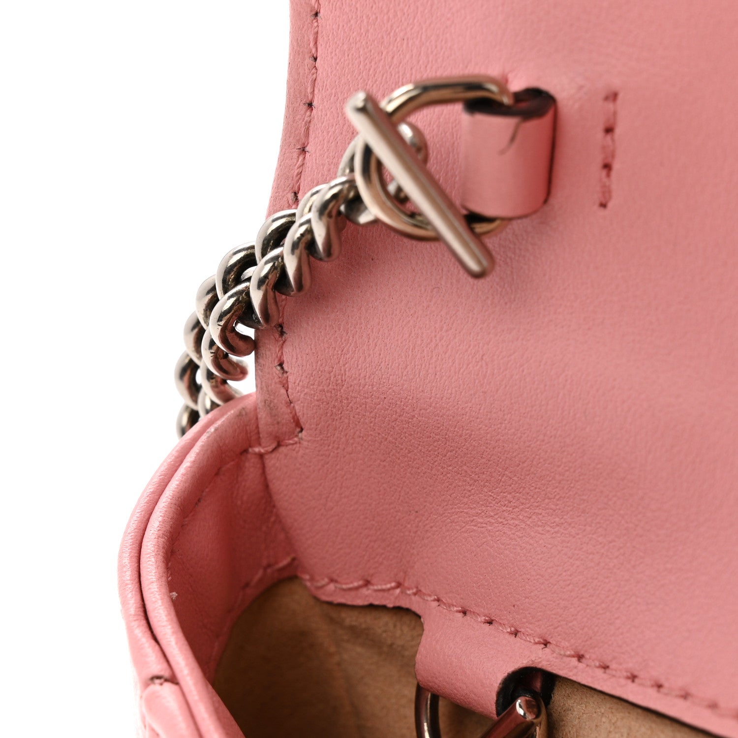 Calfskin Matelasse Super Mini GG Marmont Shoulder Bag Wild Rose