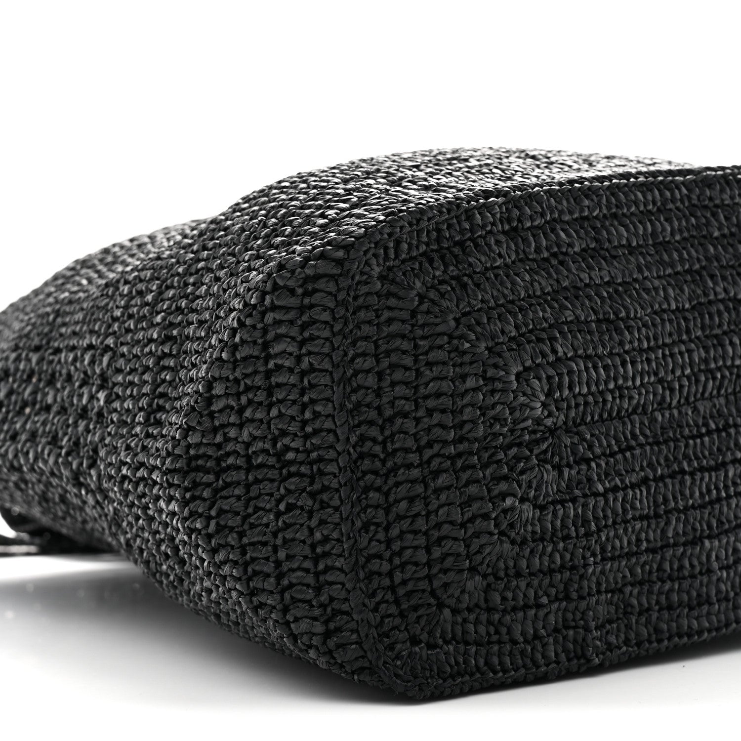 Raffia Monogram Le 5 A 7 Medium Tote Black