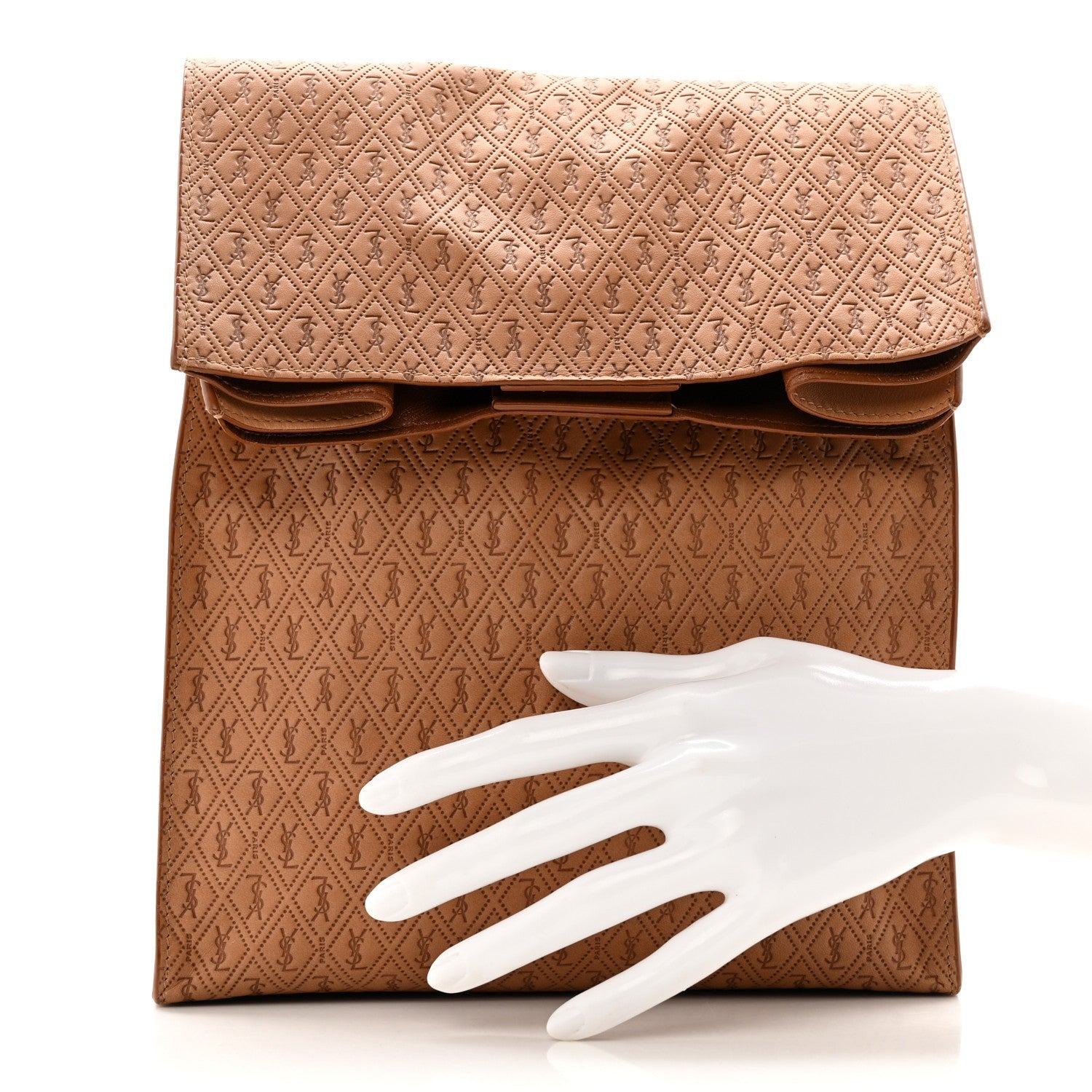 Calfskin Monogram Deli Paper Bag Vintage Beige