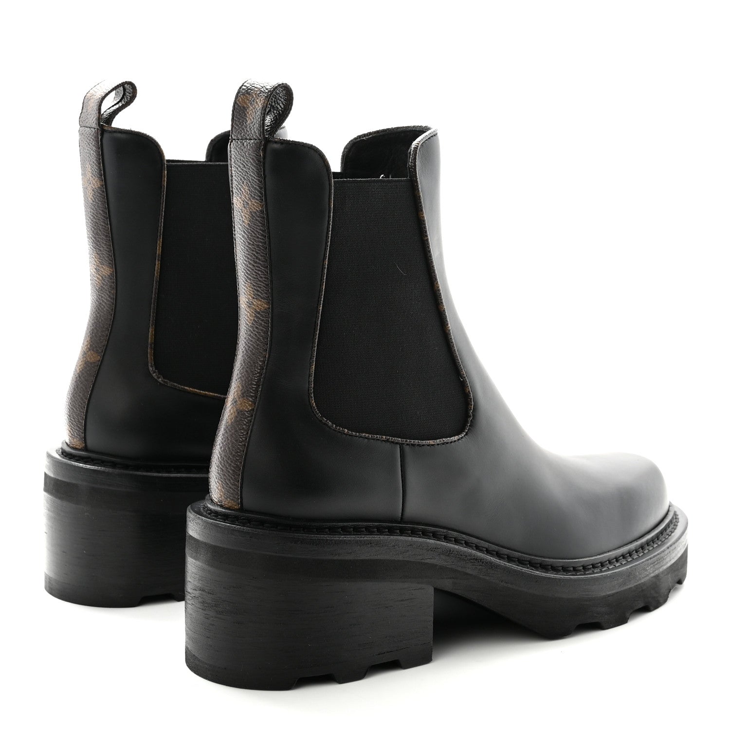 Calfskin Monogram Beaubourg Ankle Boots 38.5 Black
