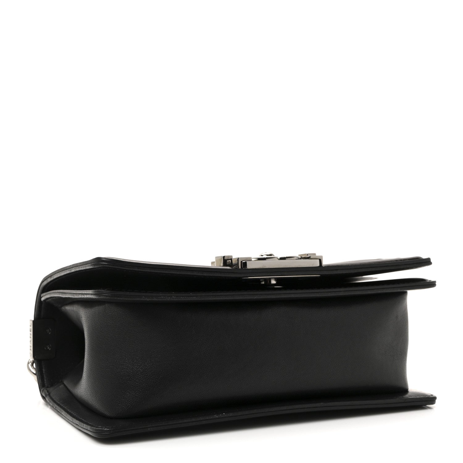 Patent Calfskin Quilted Small Boy Flap Black