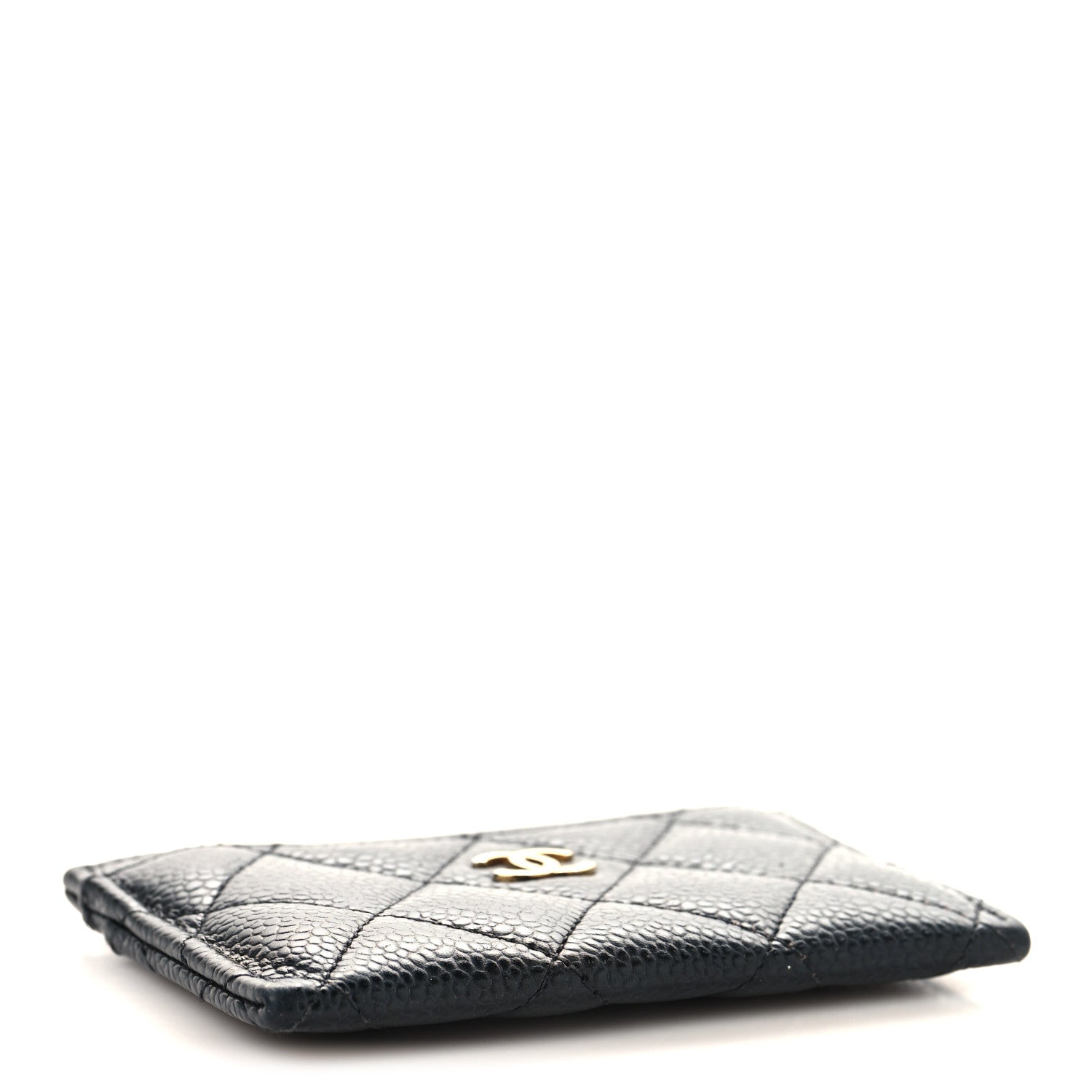 Caviar Quilted Card Holder Black