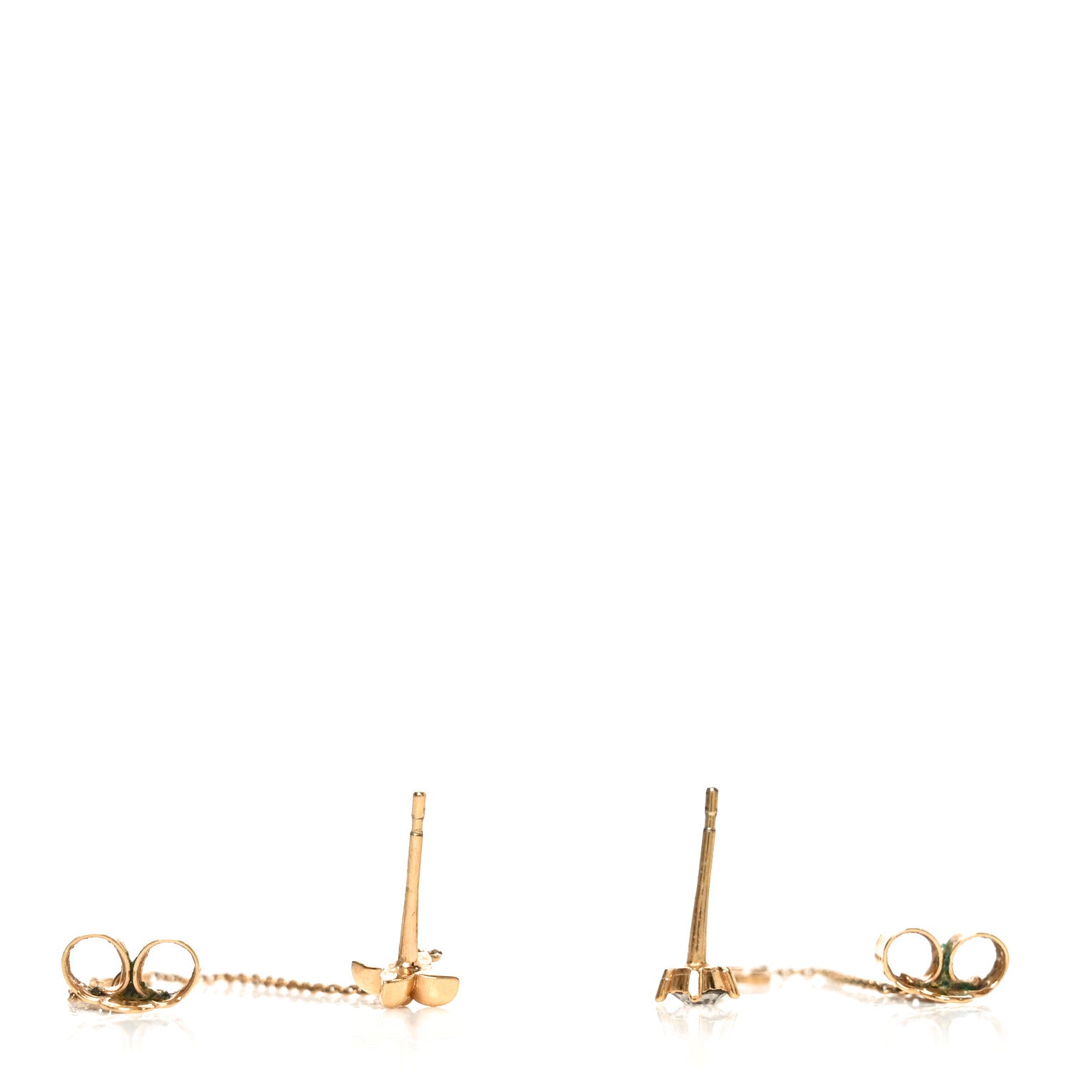 Metal Crystal Petit Louis Earrings Gold