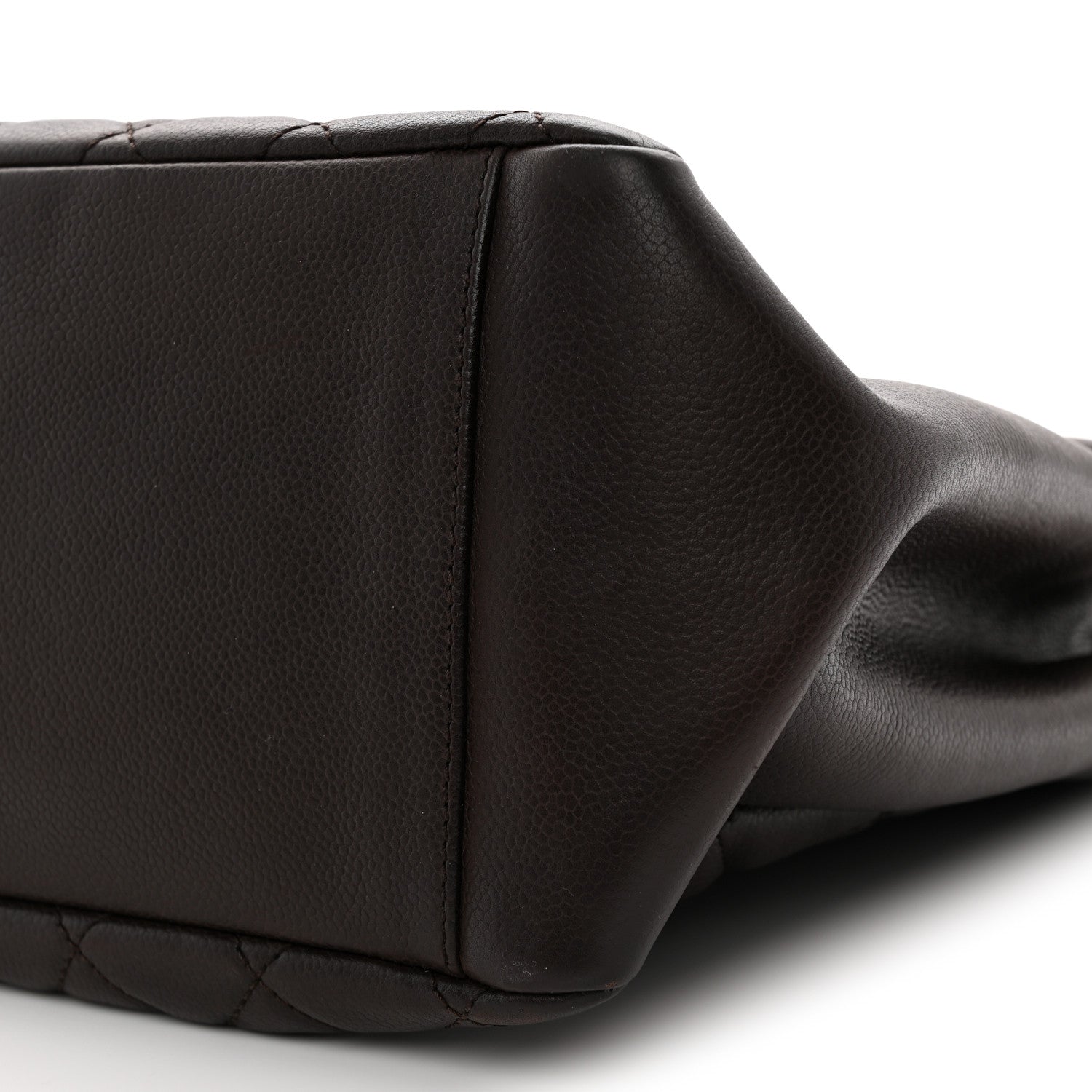 Caviar Quilted Grand Shopping Tote GST Dark Brown
