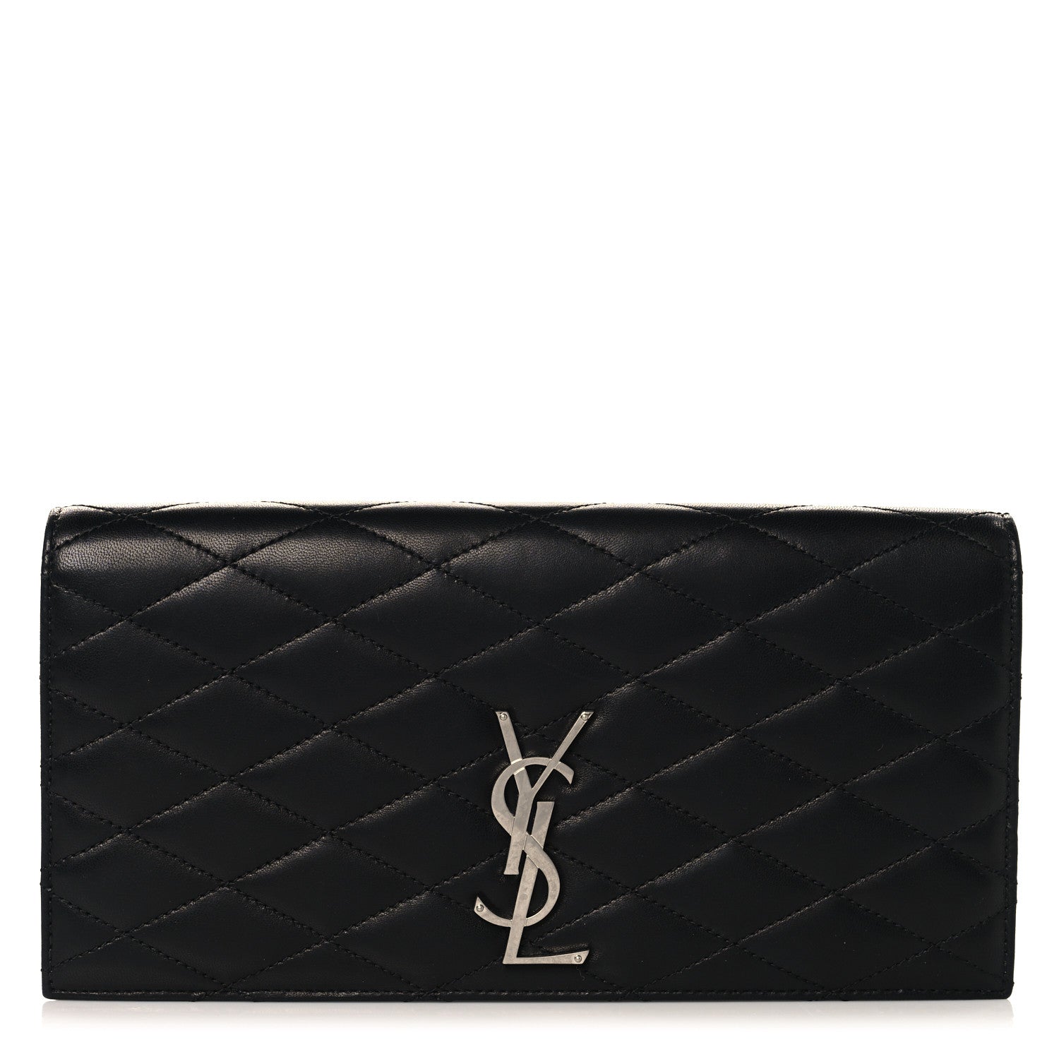 Lambskin Quilted Kate Clutch Black