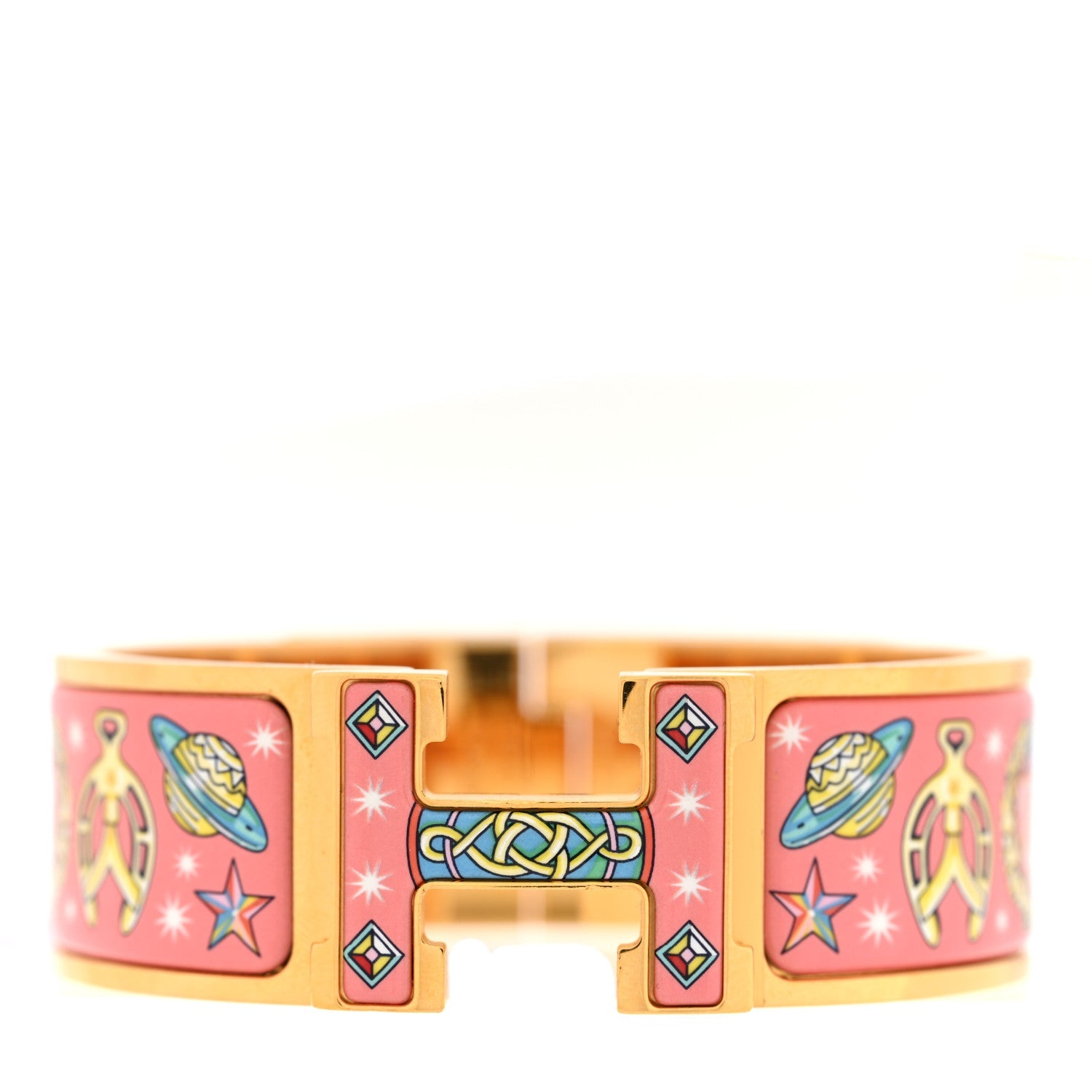 Enamel Printed Chorus Stellarum Wide Clic Clac H Bracelet PM Tropique
