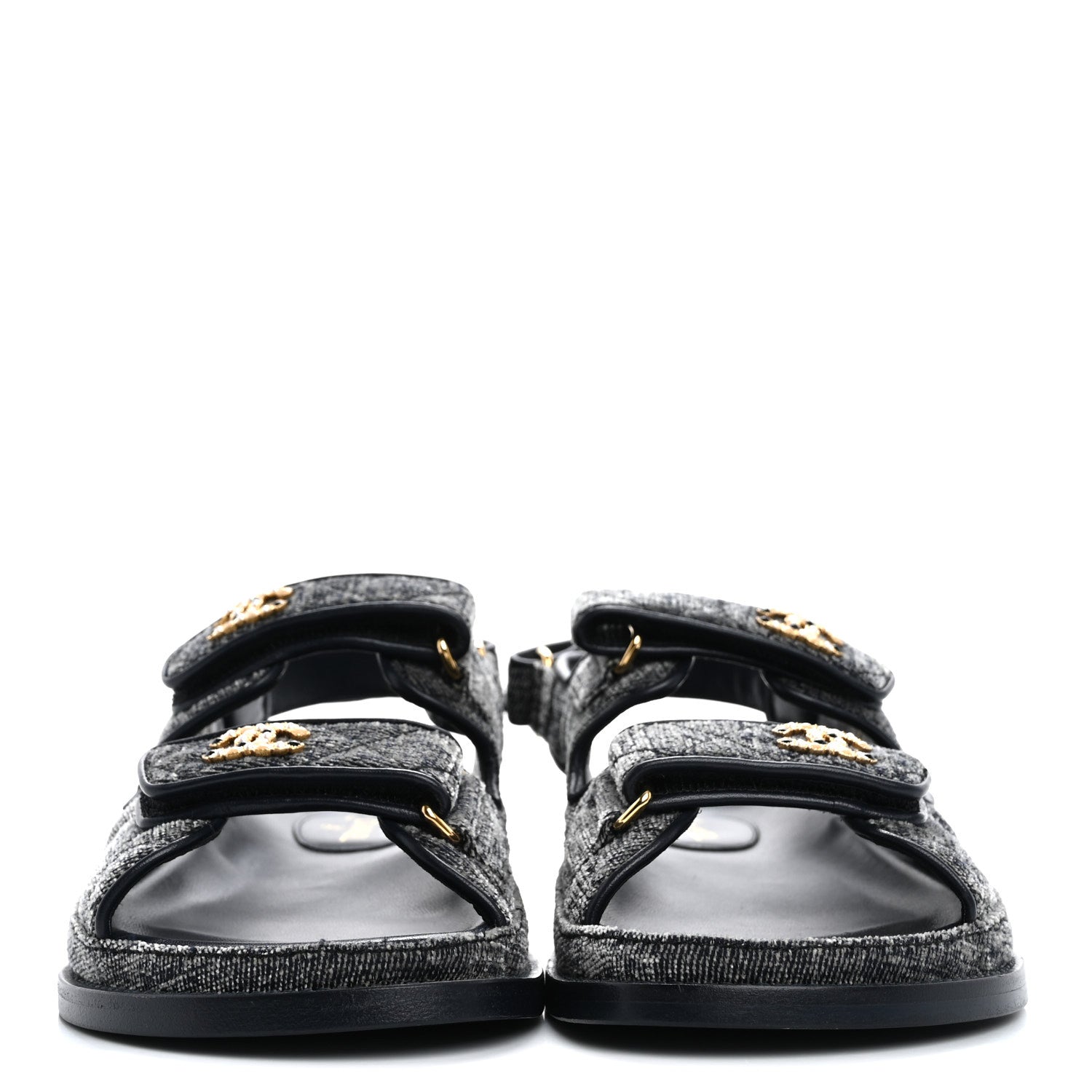 Velvet Velcro Dad Sandals 38.5 Grey