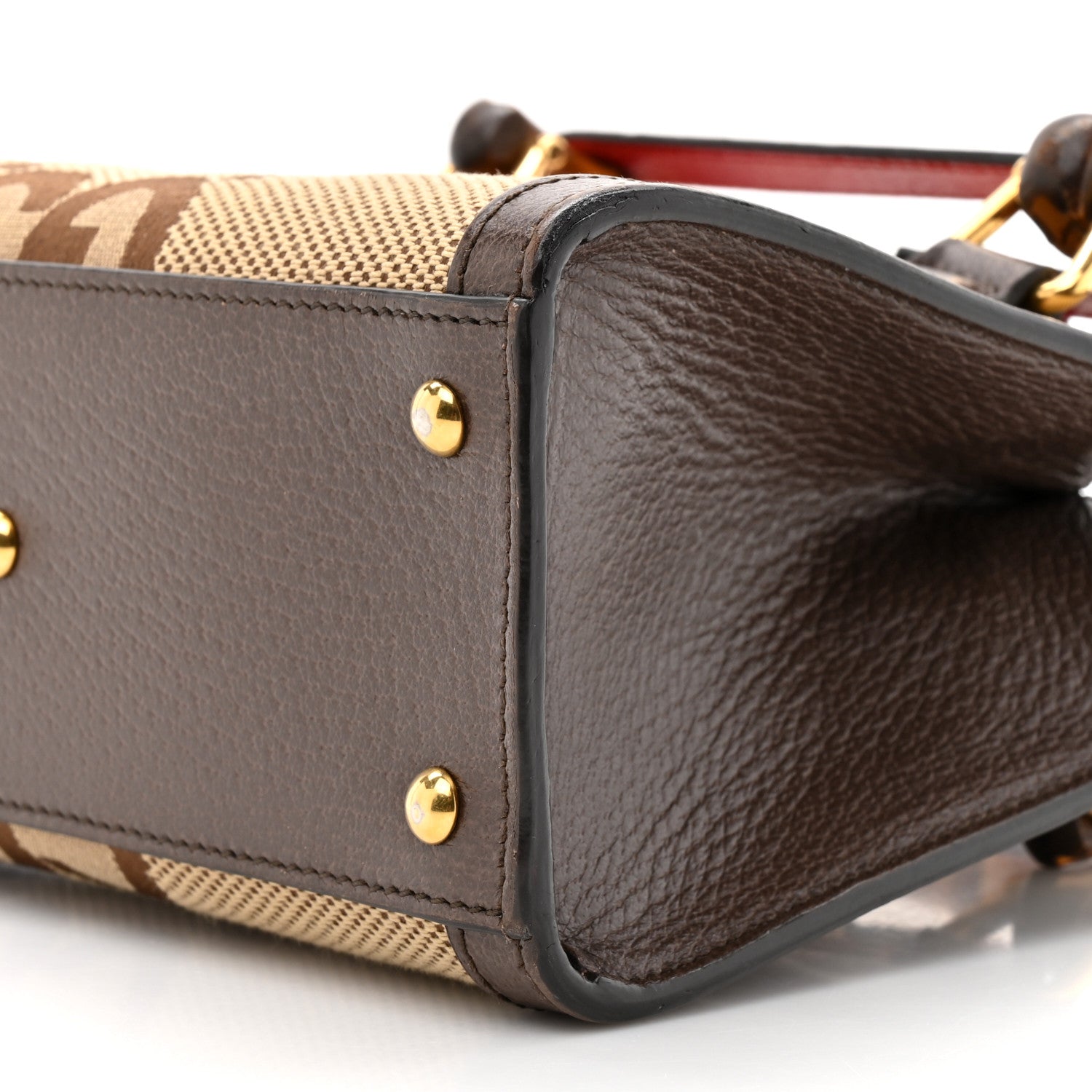 Monogram Jumbo GG Textured Dollar Calfskin Mini Diana Tote Bag Camel Ebony New Acero Pomegranate Red