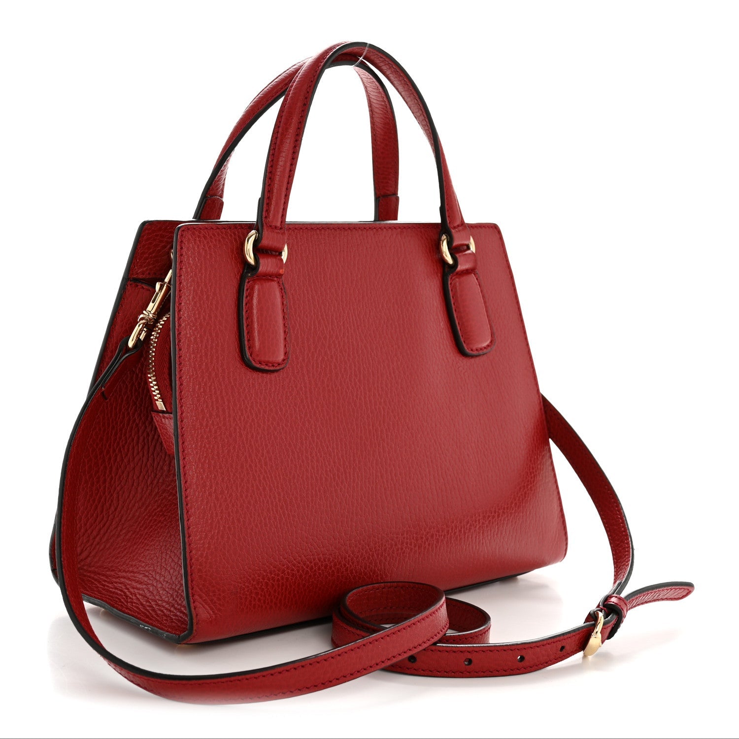 Dollar Calfskin Medium Soho Top Handle Satchel Hibiscus Red