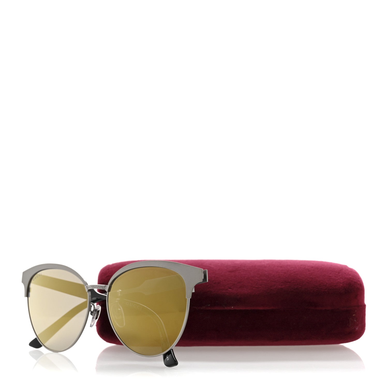 Round Metal GG0074SK Sunglasses Black Yellow