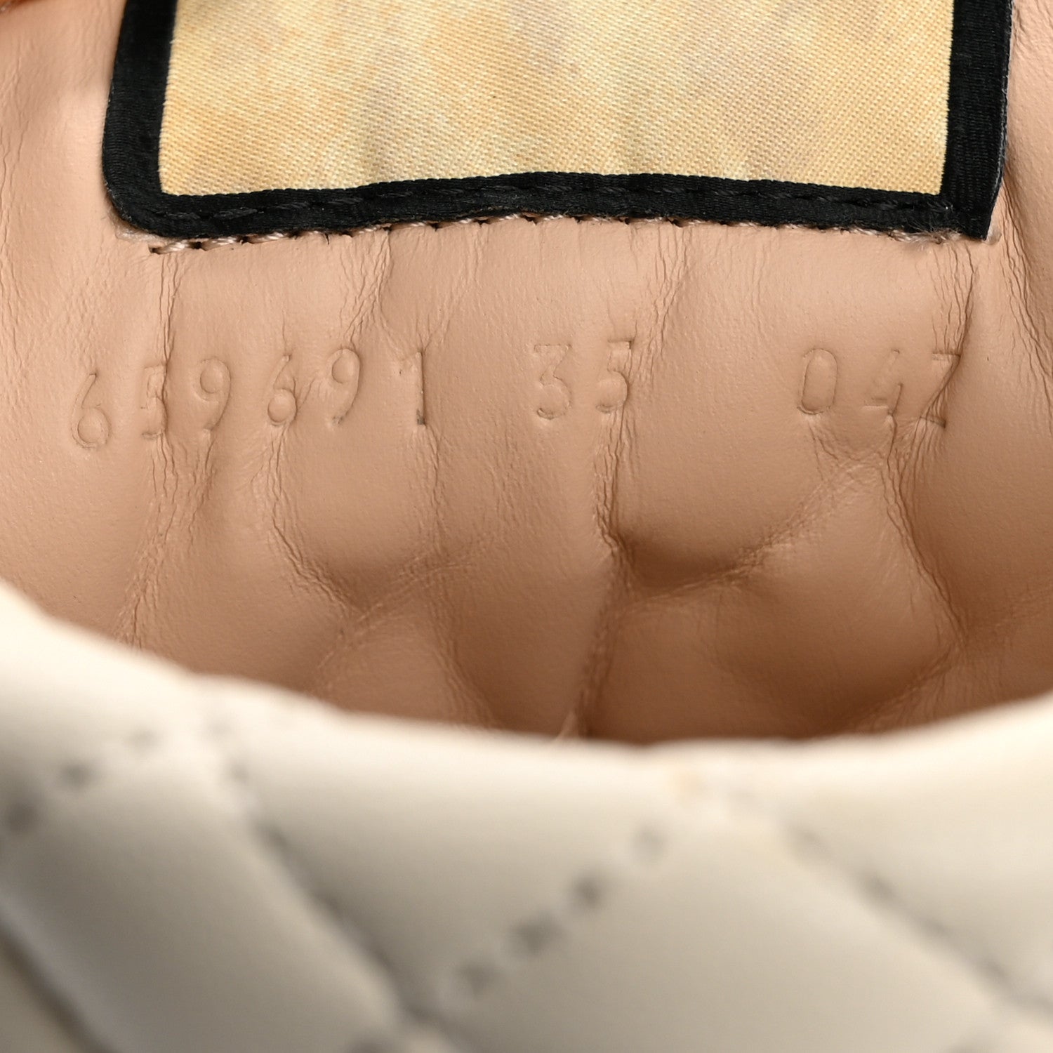 Calfskin GG Supreme Monogram Nappa Quilted Lace Up Ankle Boots 35 Mystic White Beige
