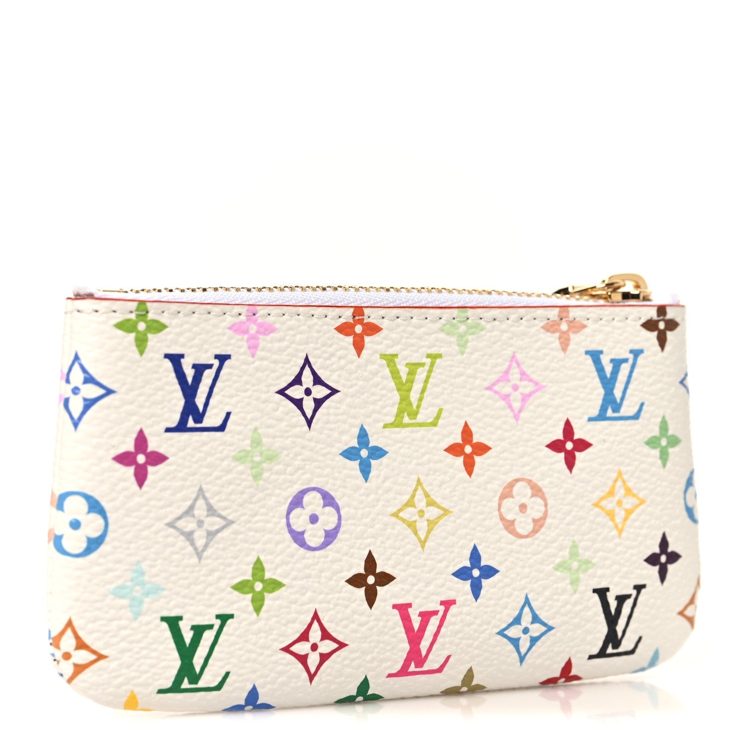 LV X TM Monogram Multicolor Key Pouch White