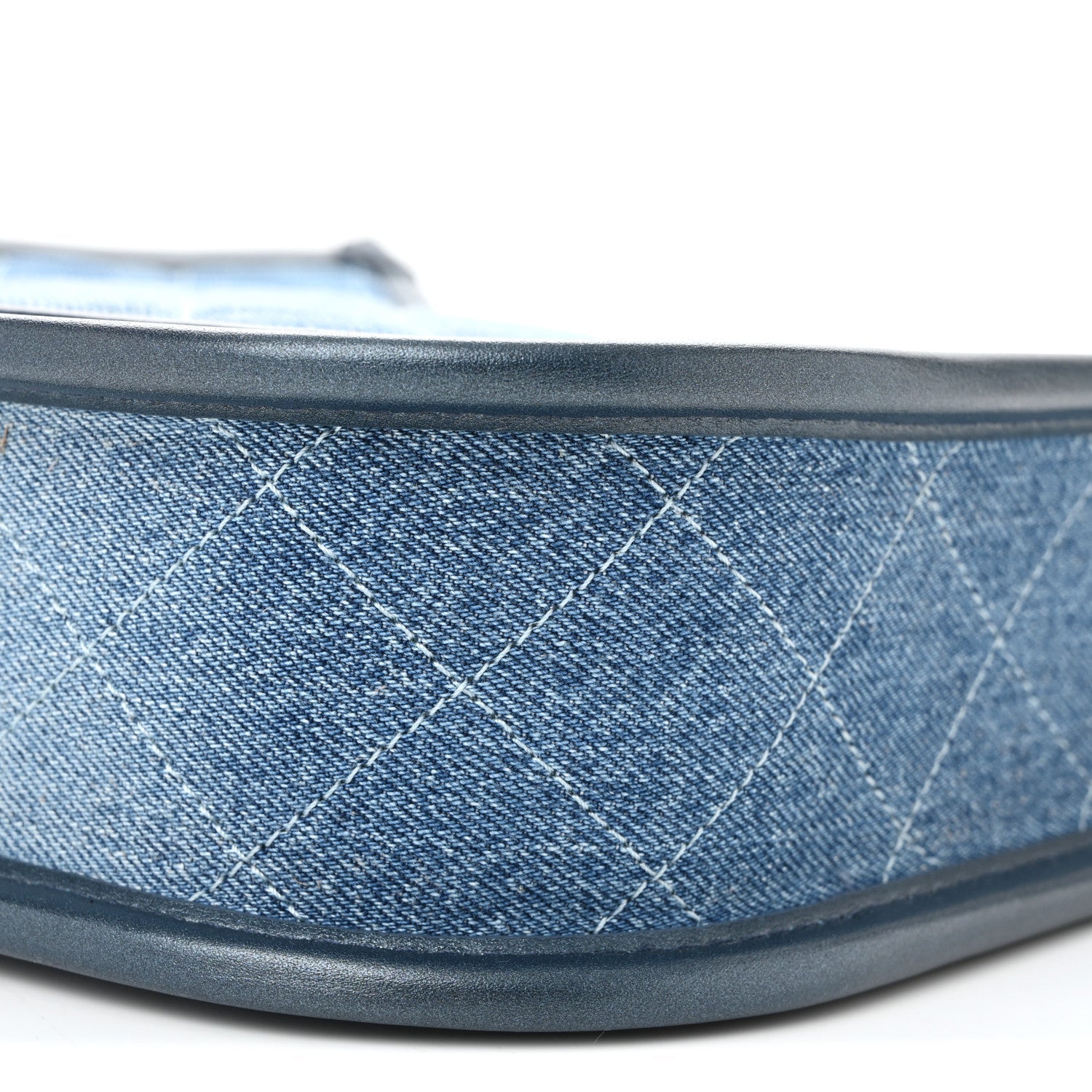 Washed Denim Quilted Small Hobo Blue