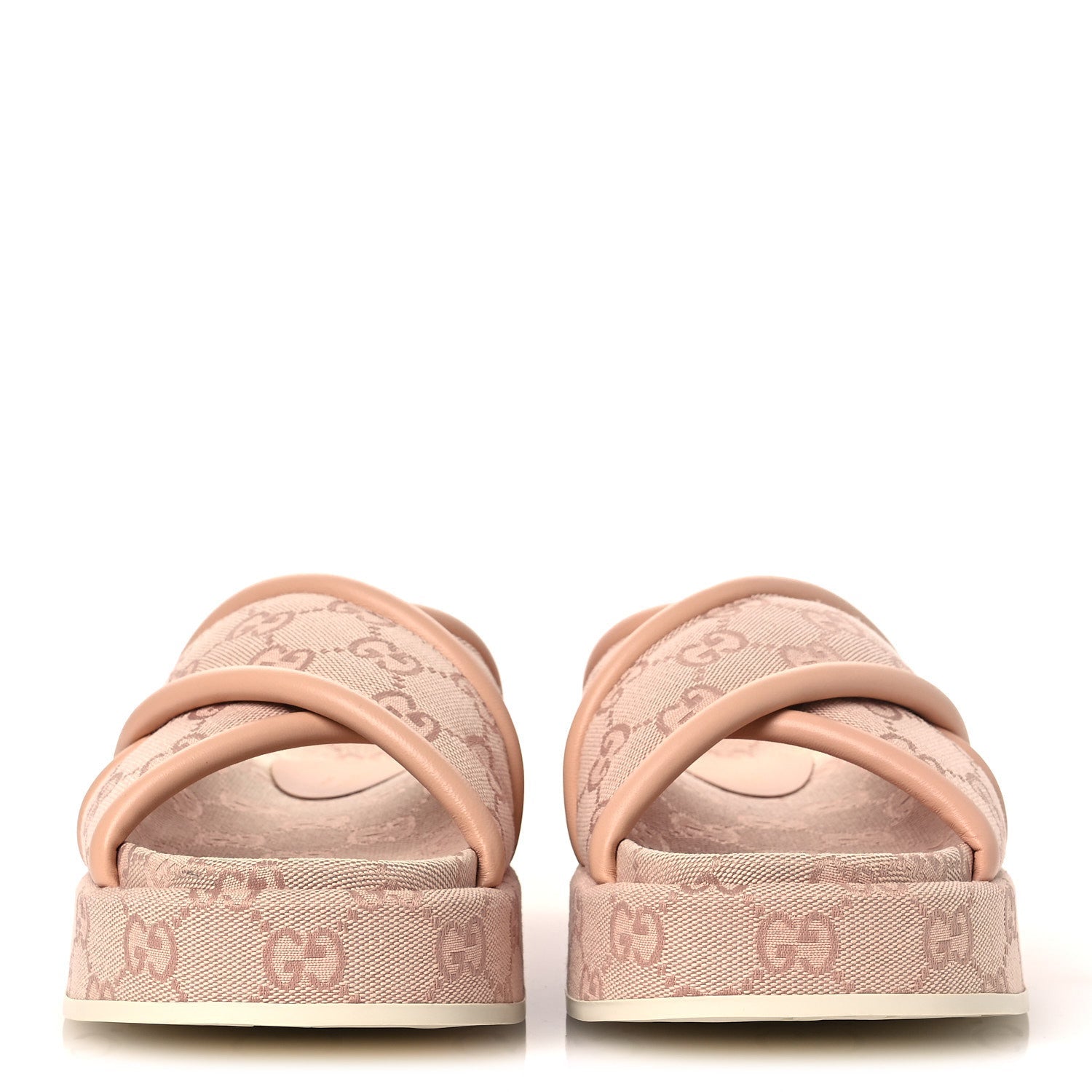 Monogram GG Calfskin Angelina Platform 55mm Slide Sandals 36.5 Light Pink
