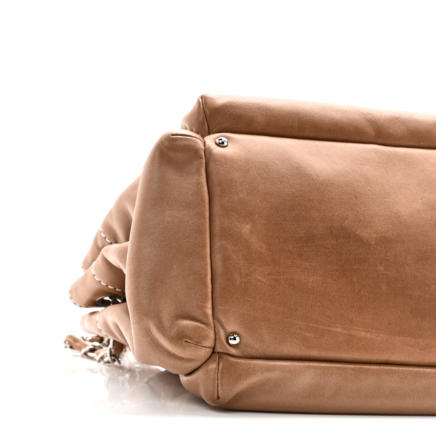 Lambskin Lax Accordion Hobo Brown