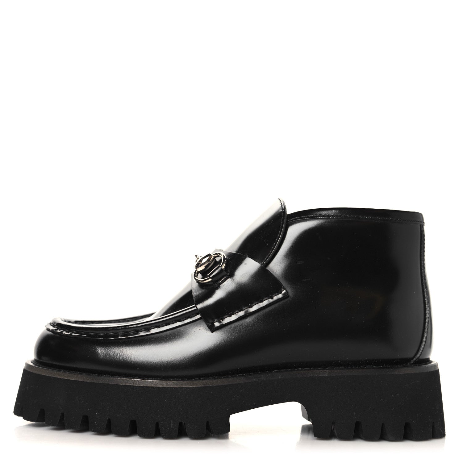 Cordovan Lux Womens Horsebit Platform Ankle Boots 36 Black