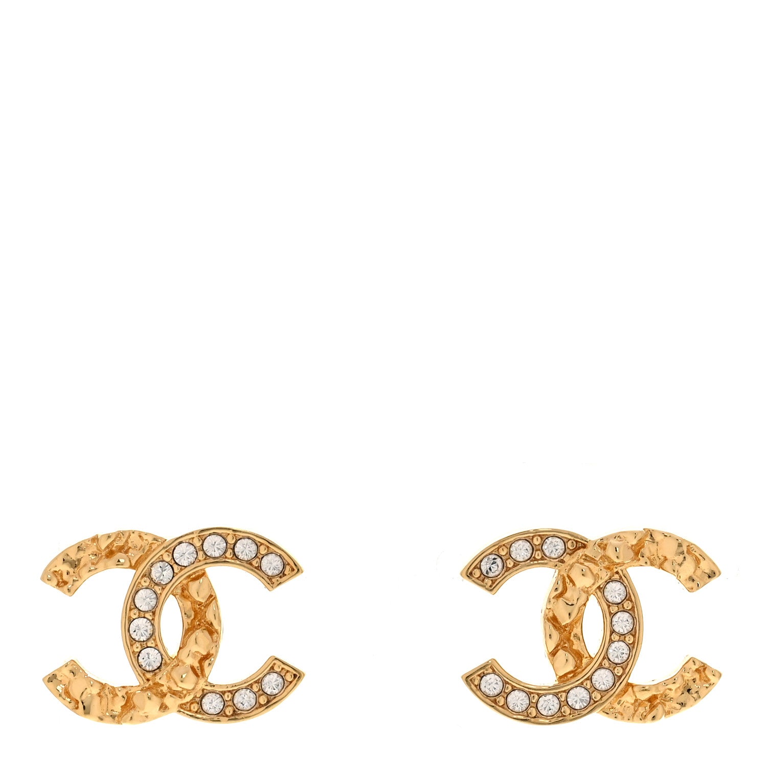 Crystal CC Earrings Gold