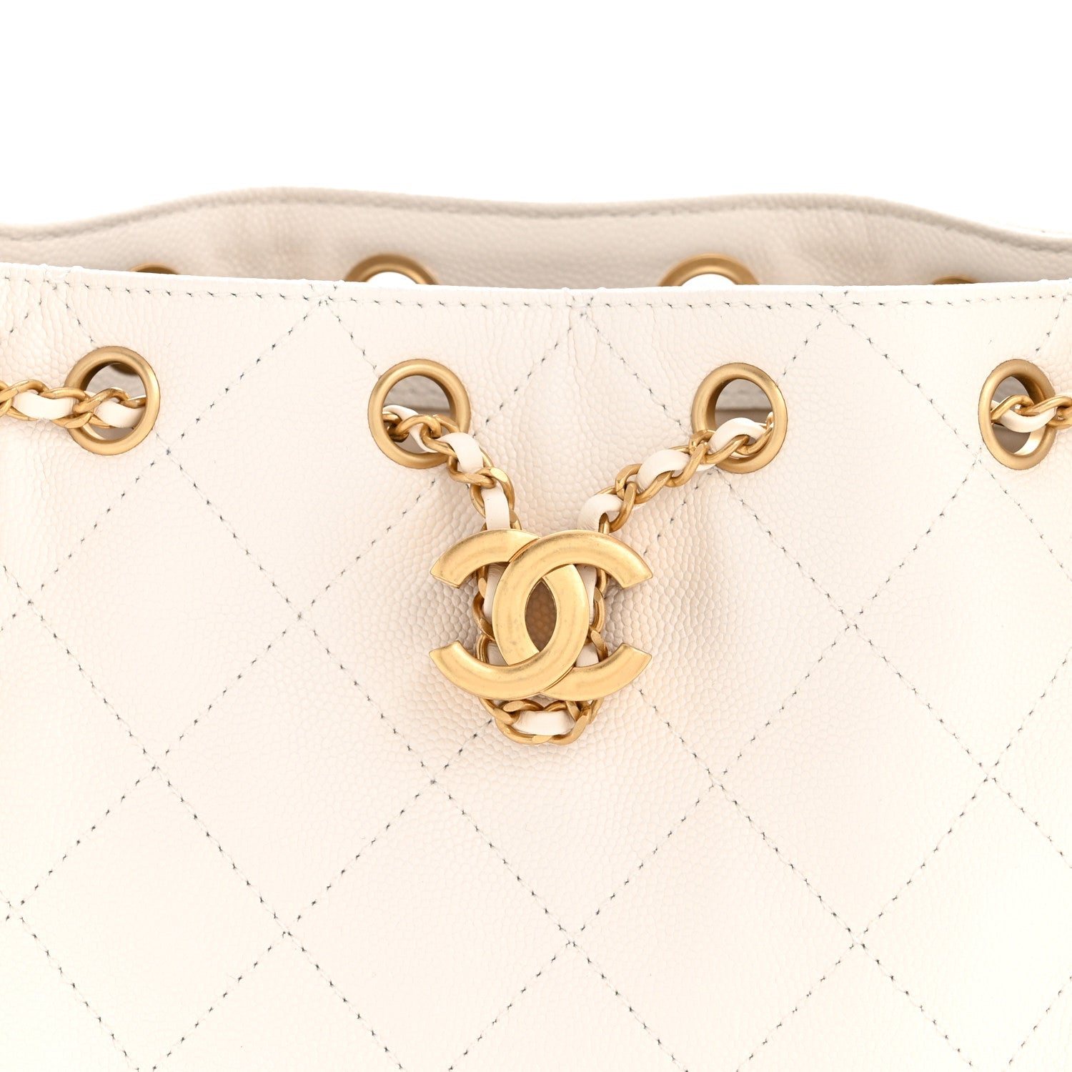 Caviar Quilted Mini Chanel 25 Handbag White