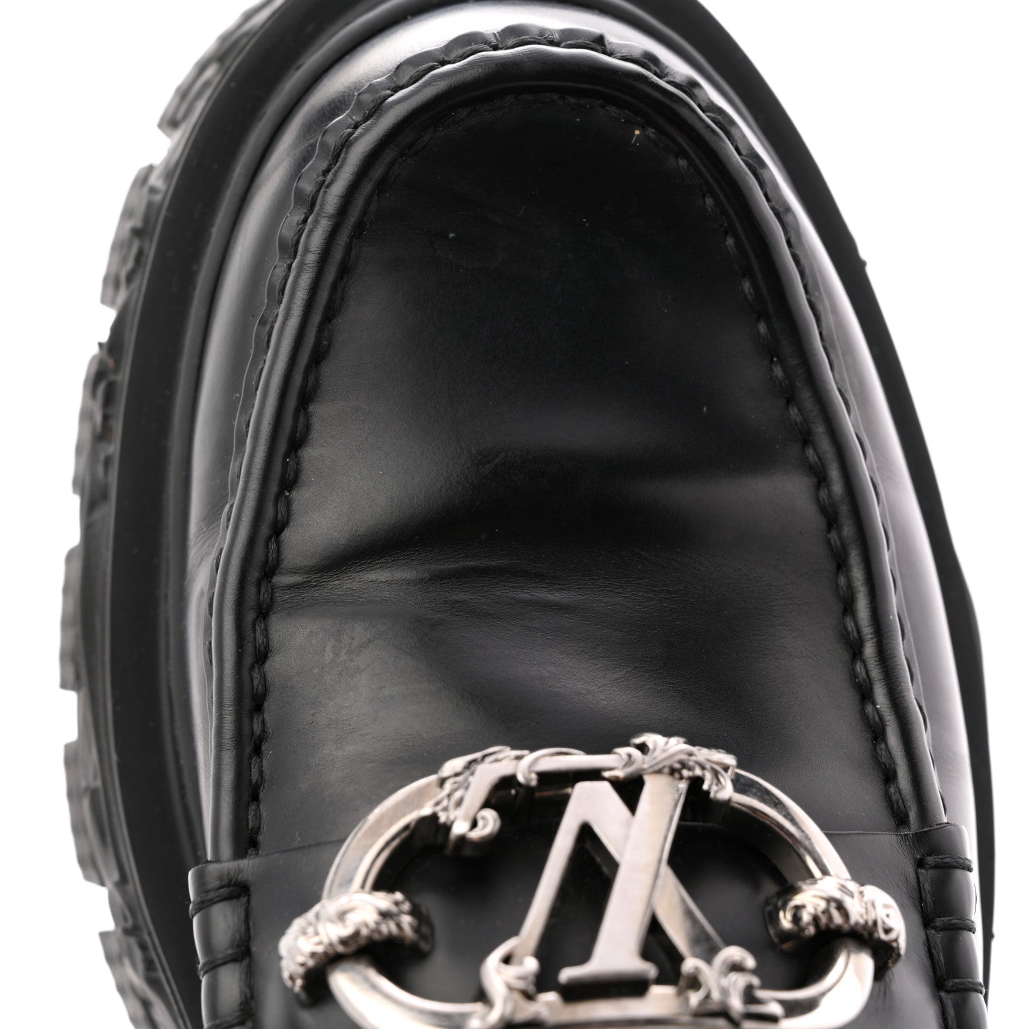 Calfskin Baroque Mens LV Loafers 8 Black
