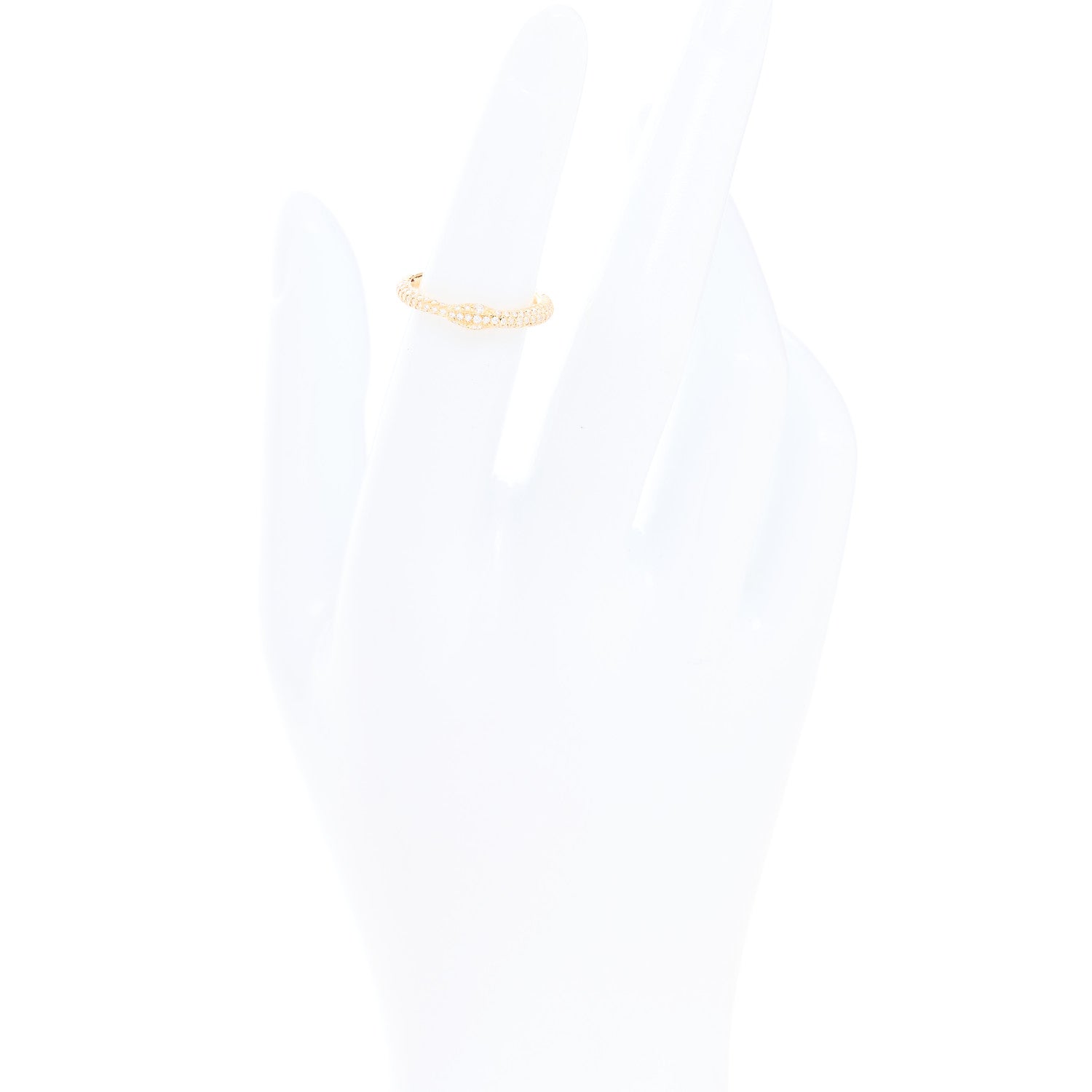 18K Yellow Gold Diamond Ouroboros Snake Ring 48 4.5