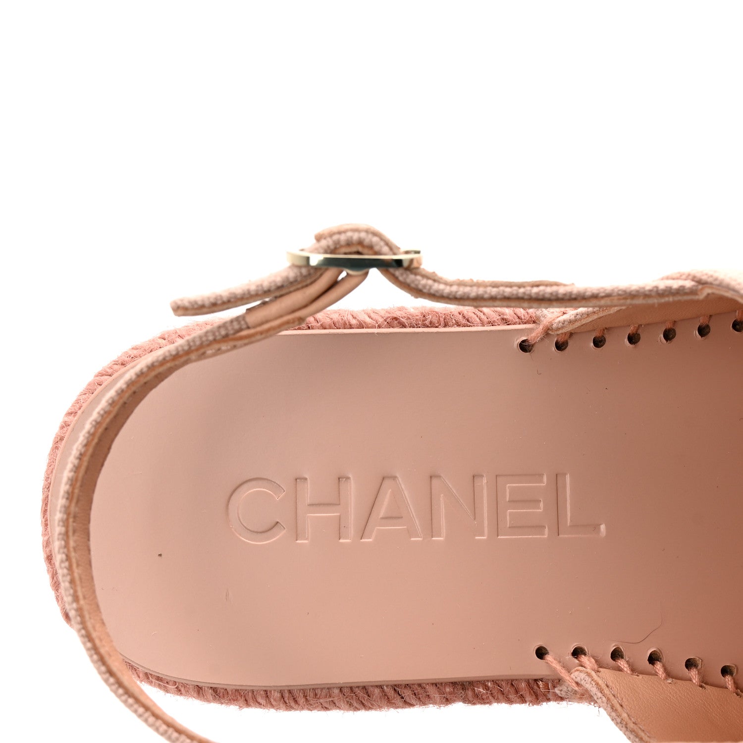 Canvas Strass CC Espadrille Slingback Sandals 38 Pink