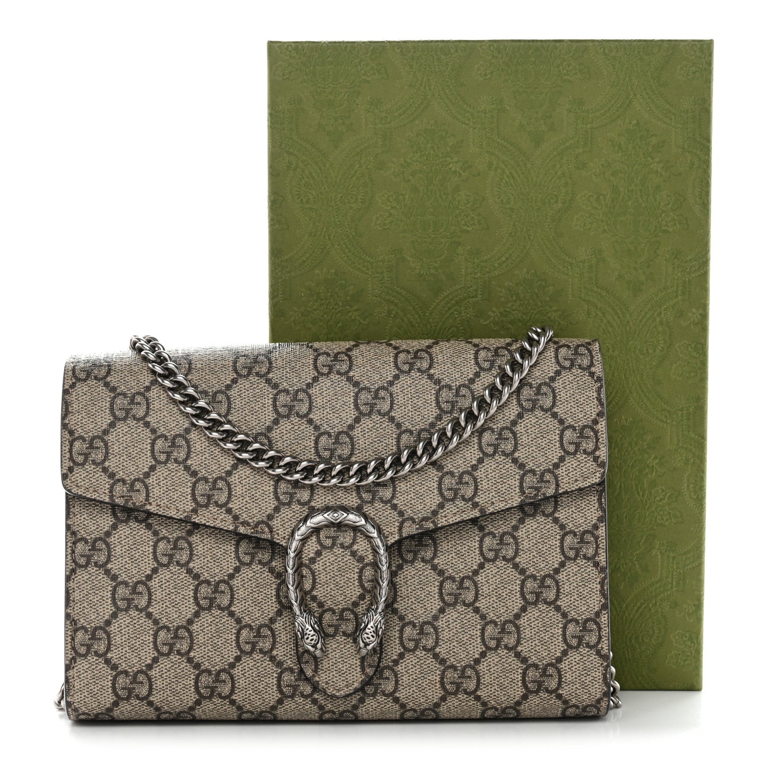 GG Supreme Monogram Mini Dionysus Chain Wallet Beige Taupe