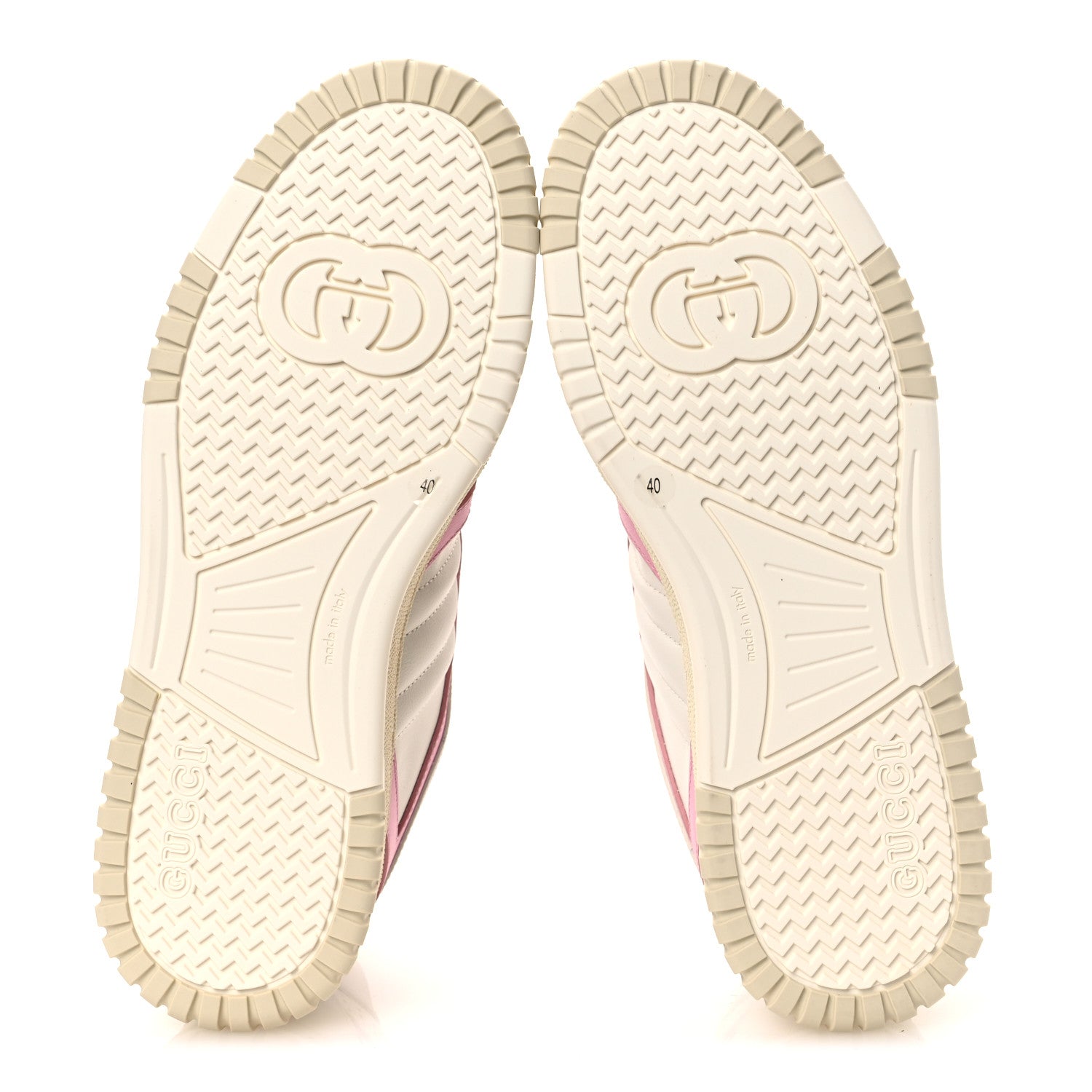 Calfskin Womens Re-Web Sneakers 40 White Pink