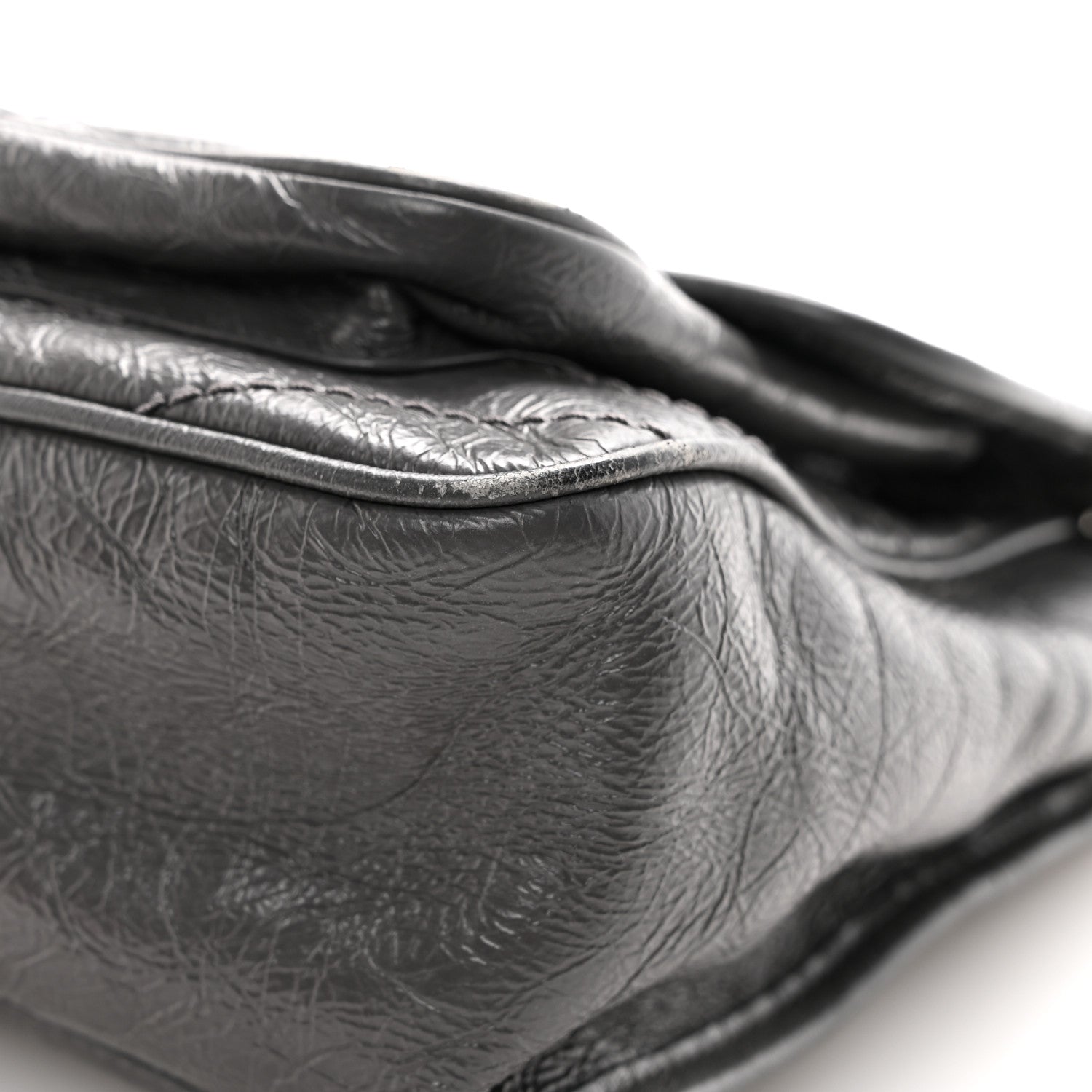 Crinkled Calfskin Matelasse Monogram Medium Niki Chain Satchel Fog