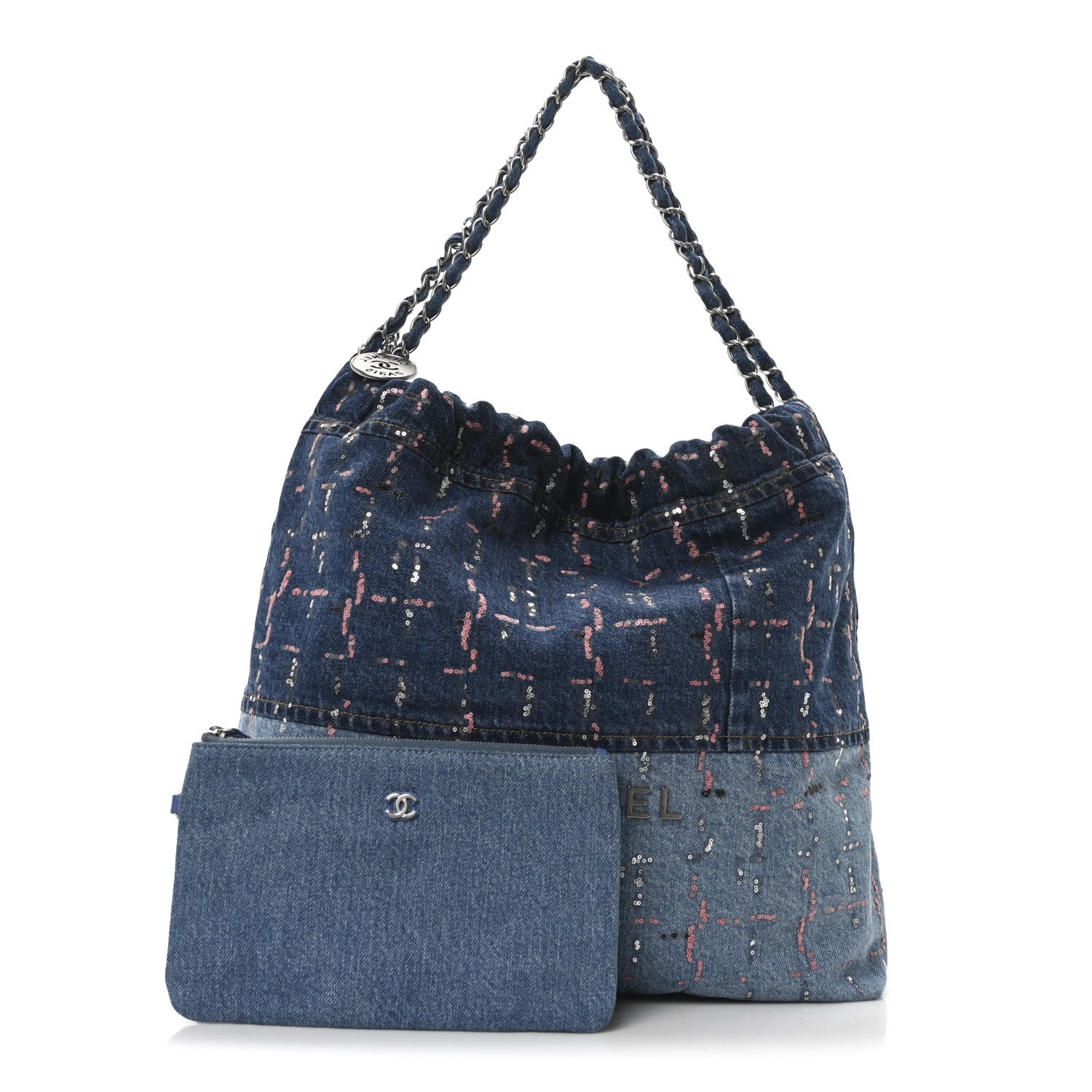 Denim Sequin Chanel 22 Blue