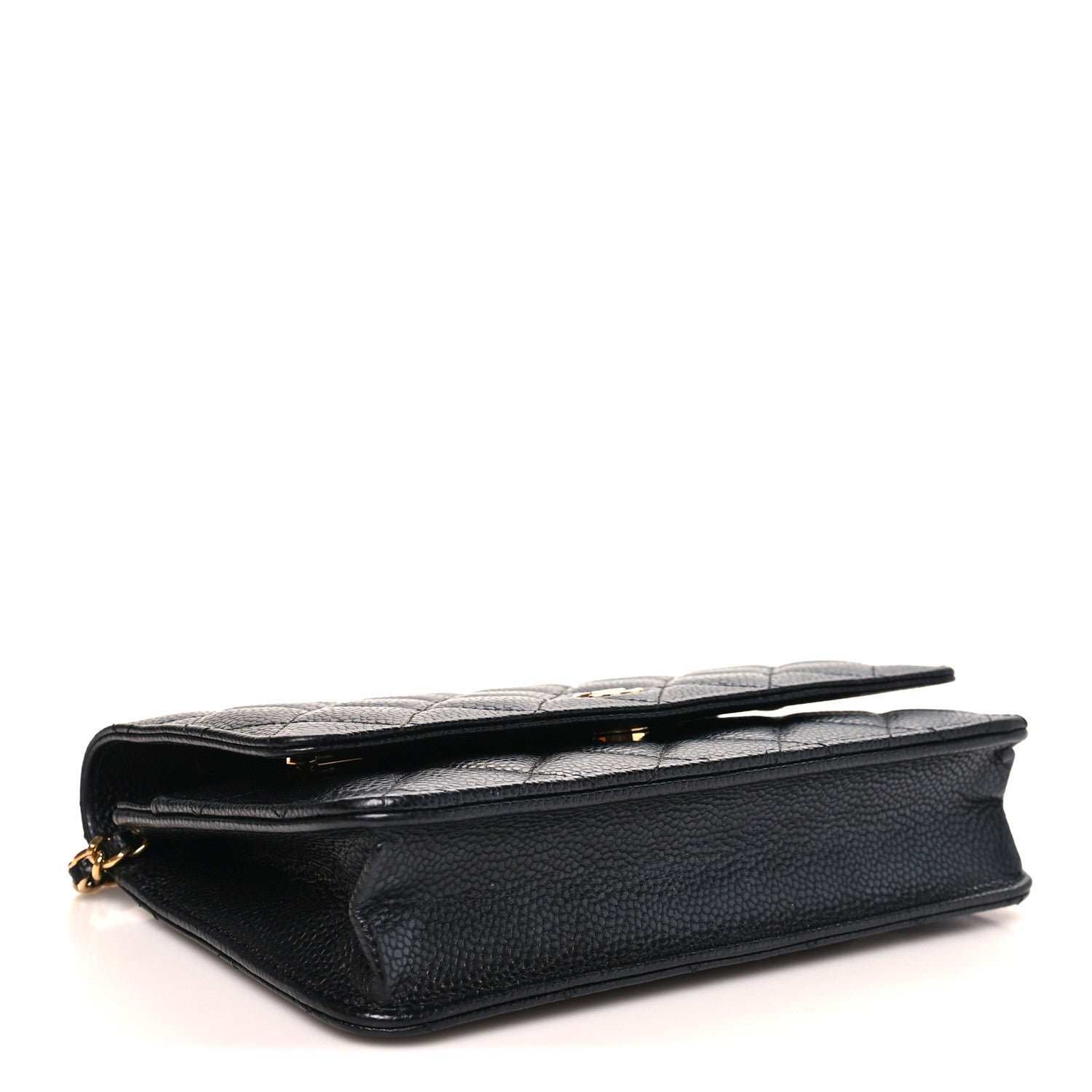 Caviar Quilted Wallet on Chain WOC Black