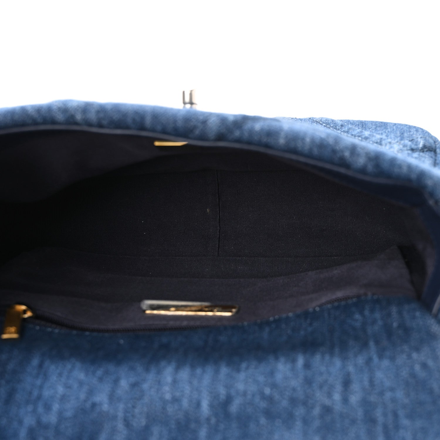 Denim Quilted Medium Chanel 19 Flap Blue