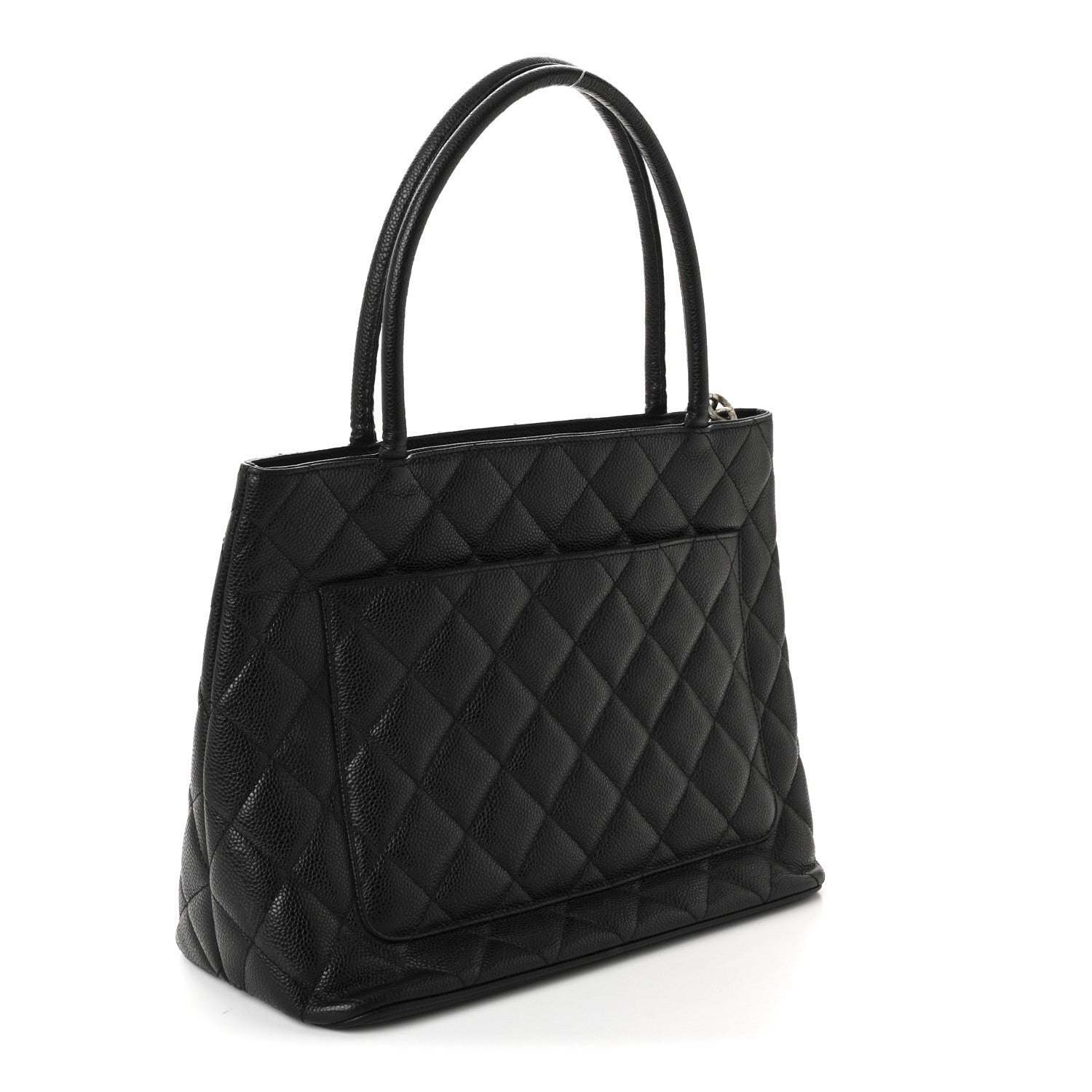 Caviar Quilted Medallion Tote Black
