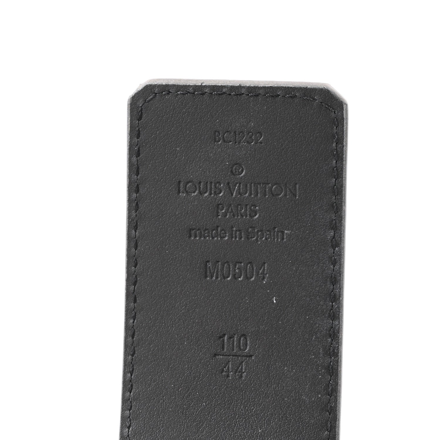 Damier Glitter Calfskin 40mm LV Pyramide Belt 110 44 Silver