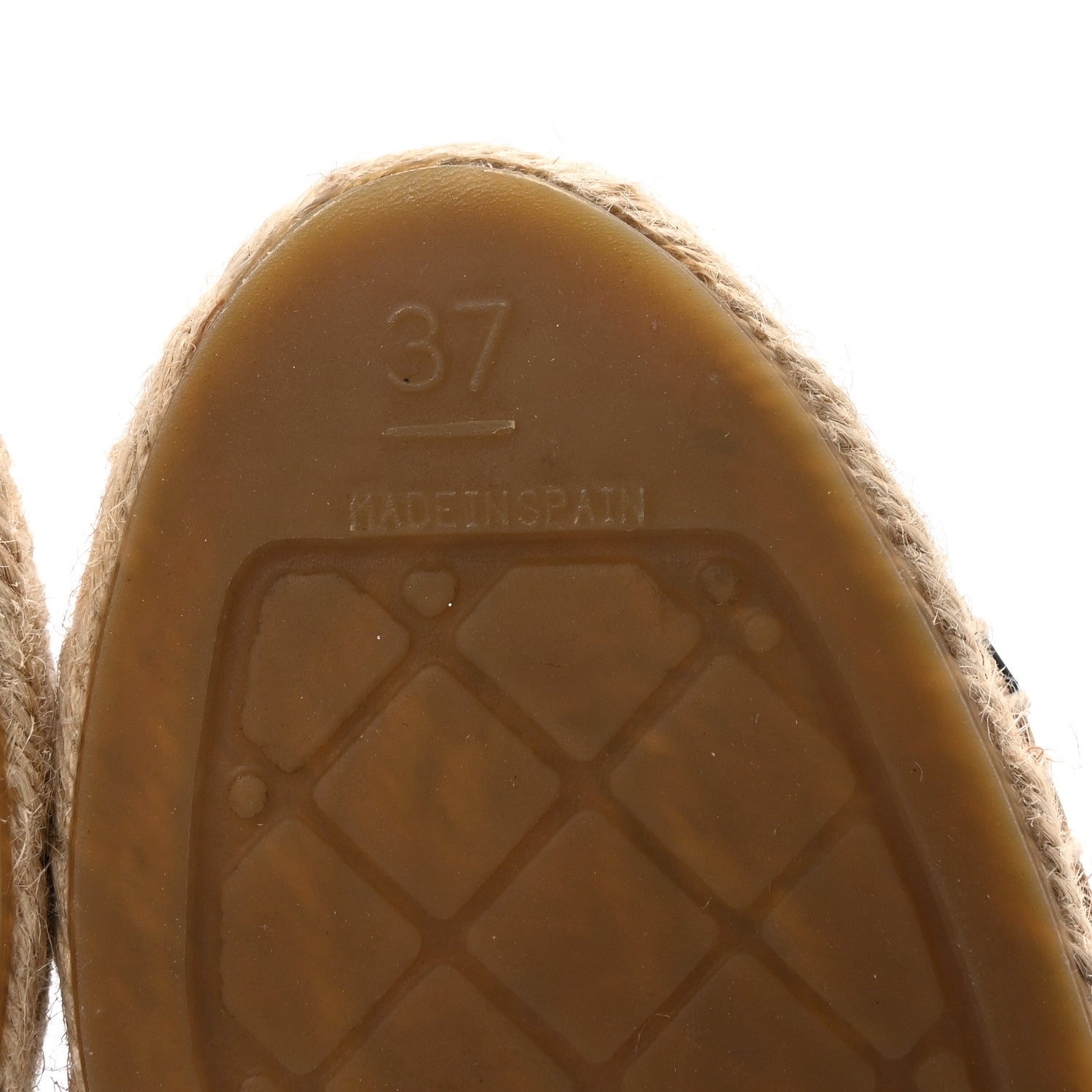 Lambskin CC Espadrilles 37 Beige Black