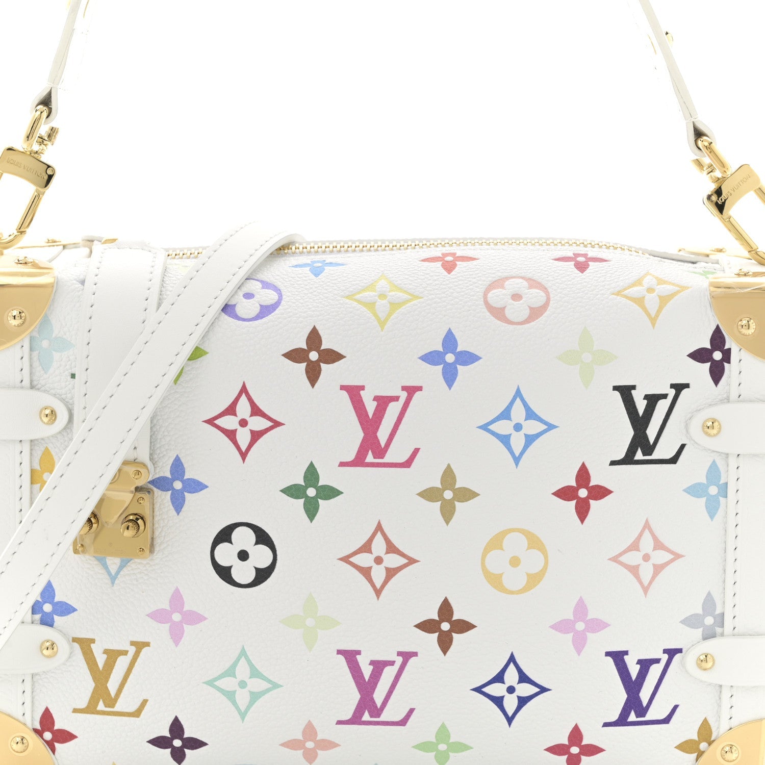 LV x TM Cowhide Monogram Multicolor Side Trunk MM White