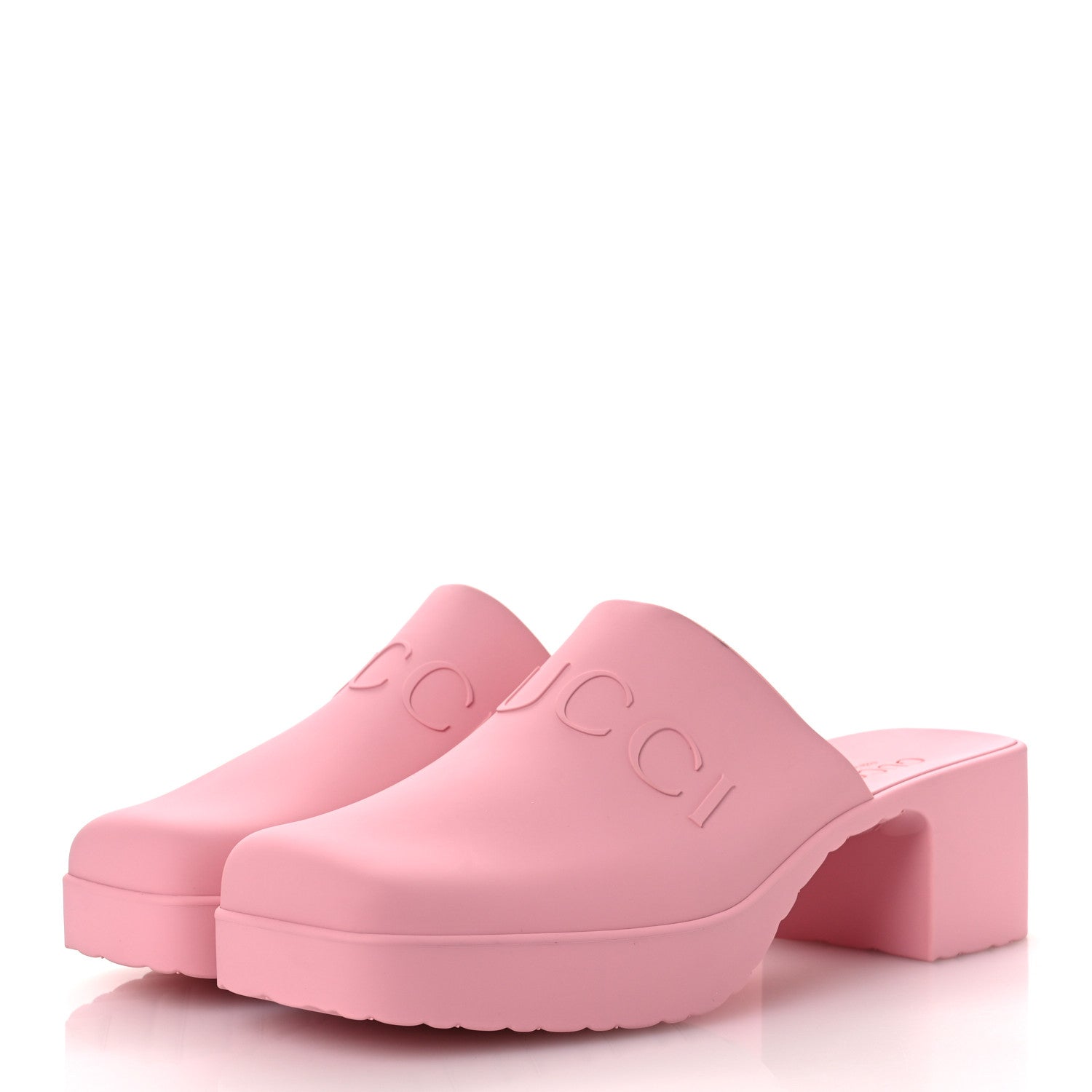Rubber Gucci Logo Womens Platform 20/60mm Slide Sandals 41 Wild Rose