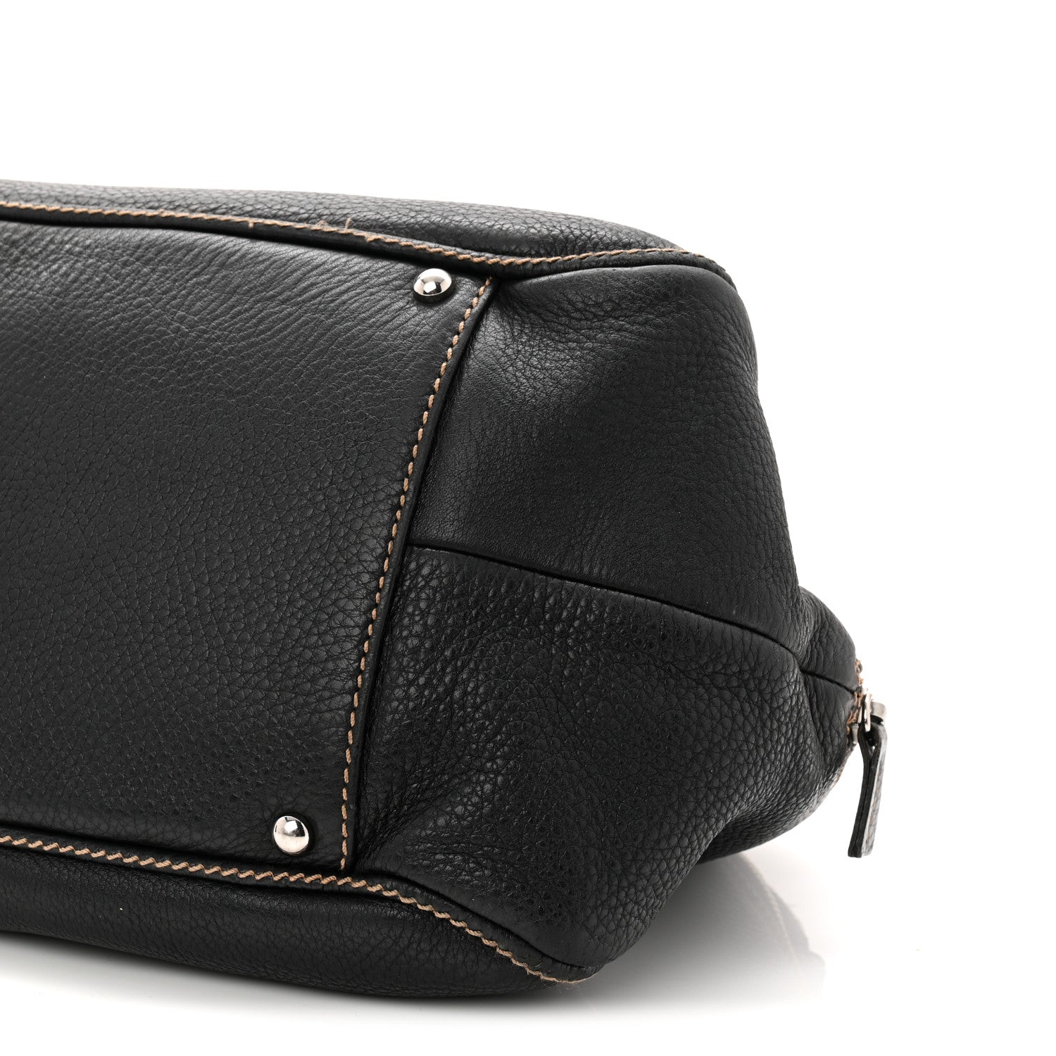 Calfskin Large Tassel Bowler Black