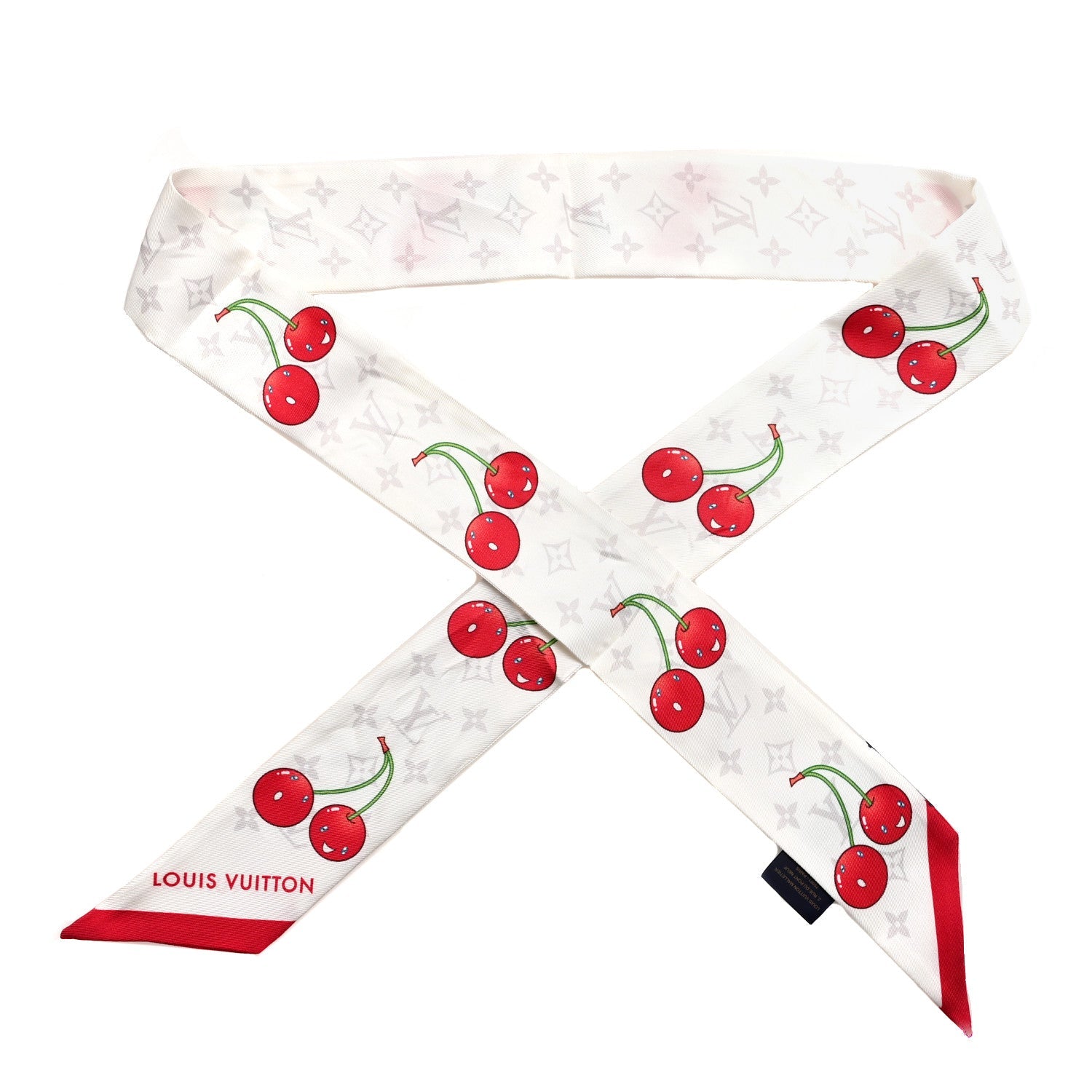 LV X TM Silk Monogram Cerises Bandeau White