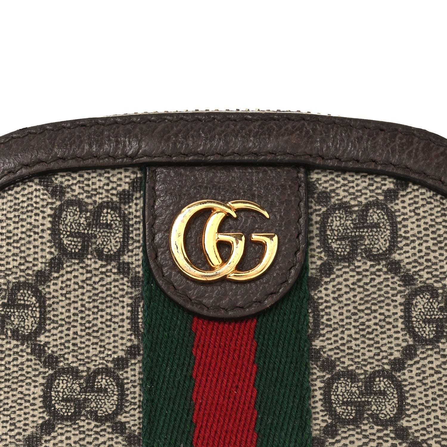 GG Supreme Monogram Web Ophidia Dome Key Pouch Beige New Acero