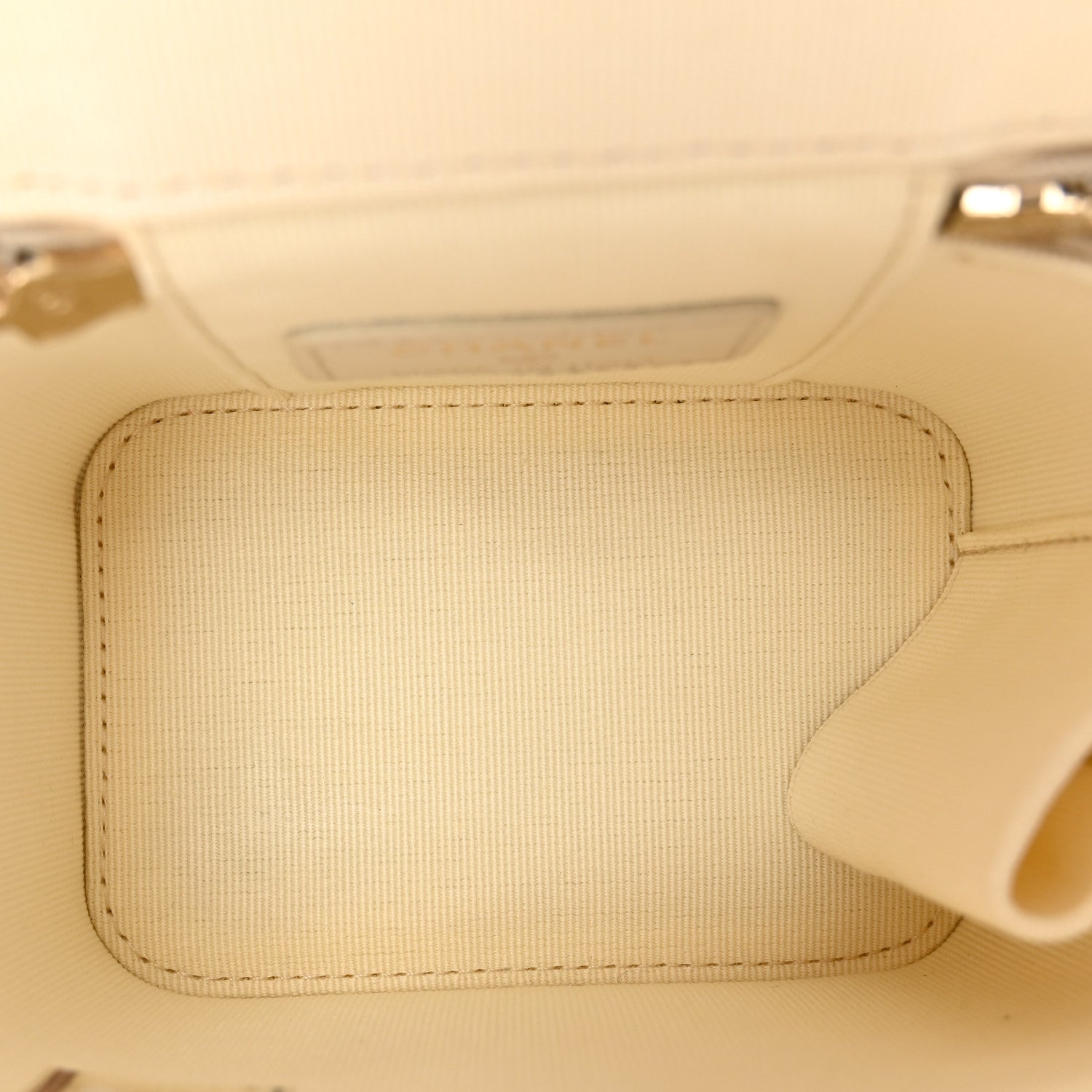 Caviar Quilted Mini Vanity Case With Chain White