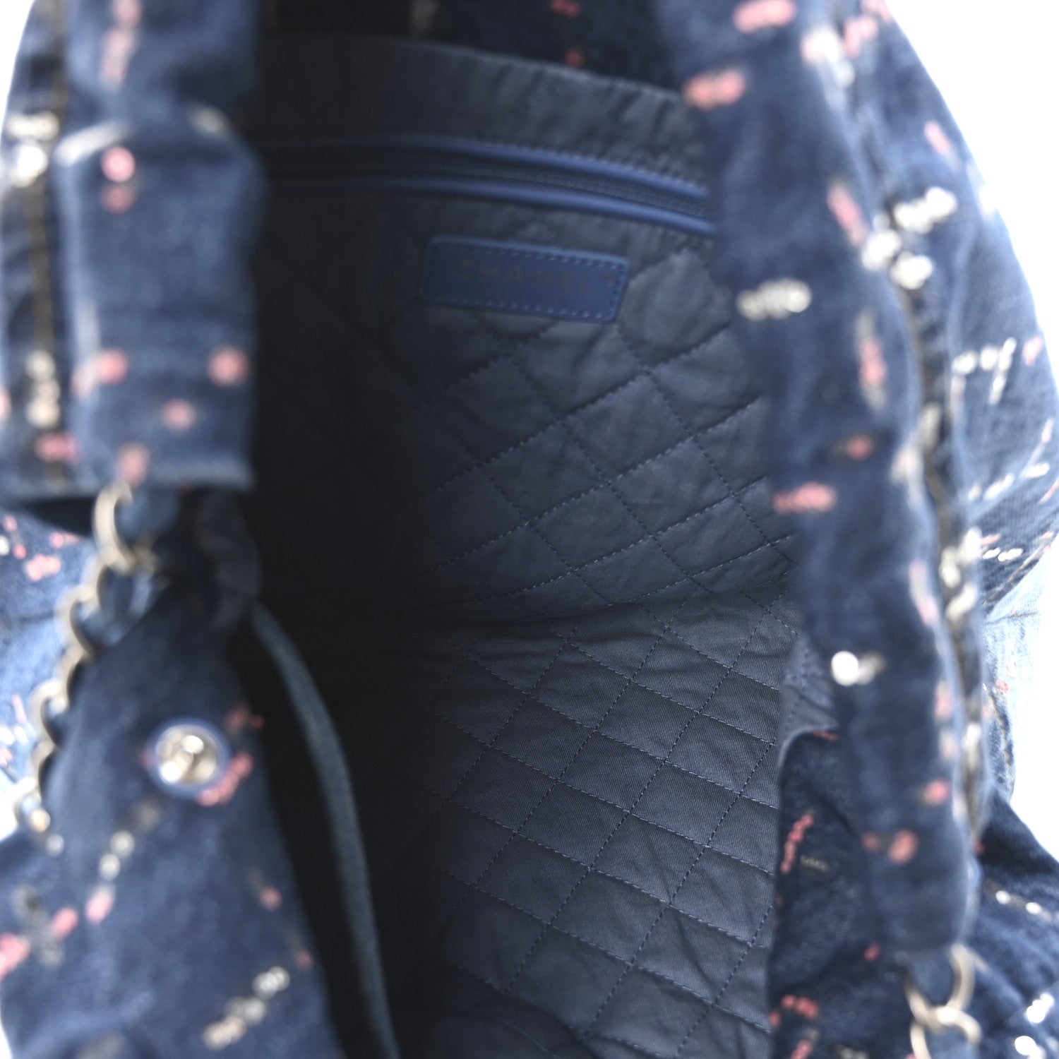 Denim Sequin Chanel 22 Blue