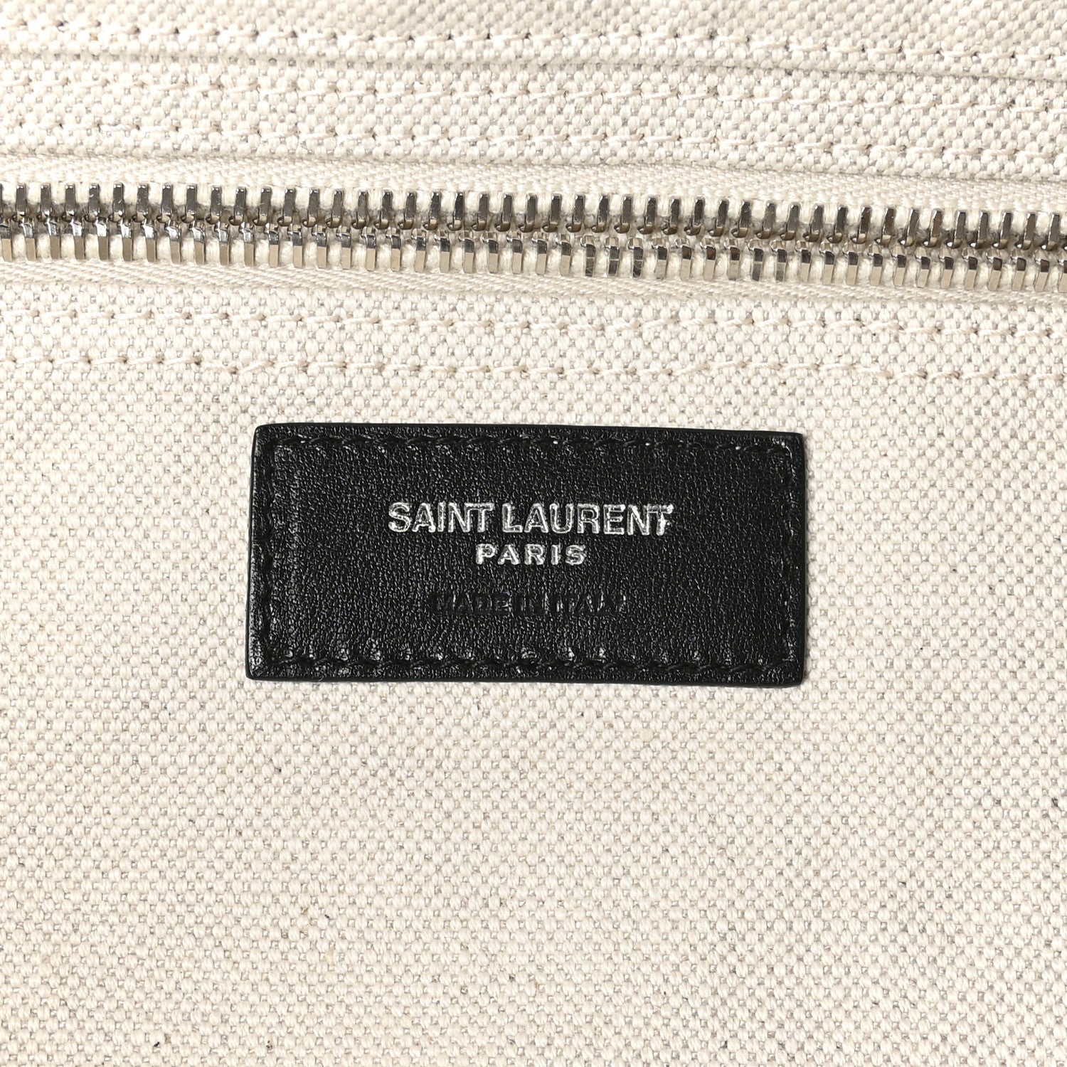 Linen Calfskin Rive Gauche Maxi Tote Grege et Noir