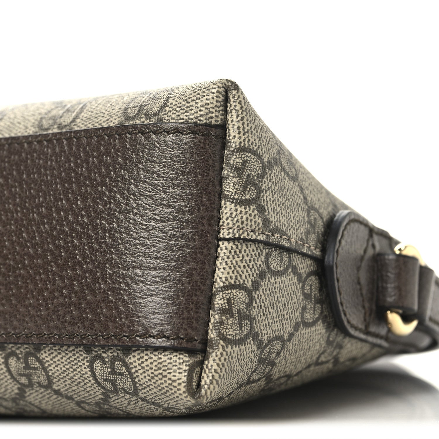 GG Supreme Monogram Textured Dollar Calfskin Web Small Ophidia Dome Shoulder Bag Beige Ebony New Acero