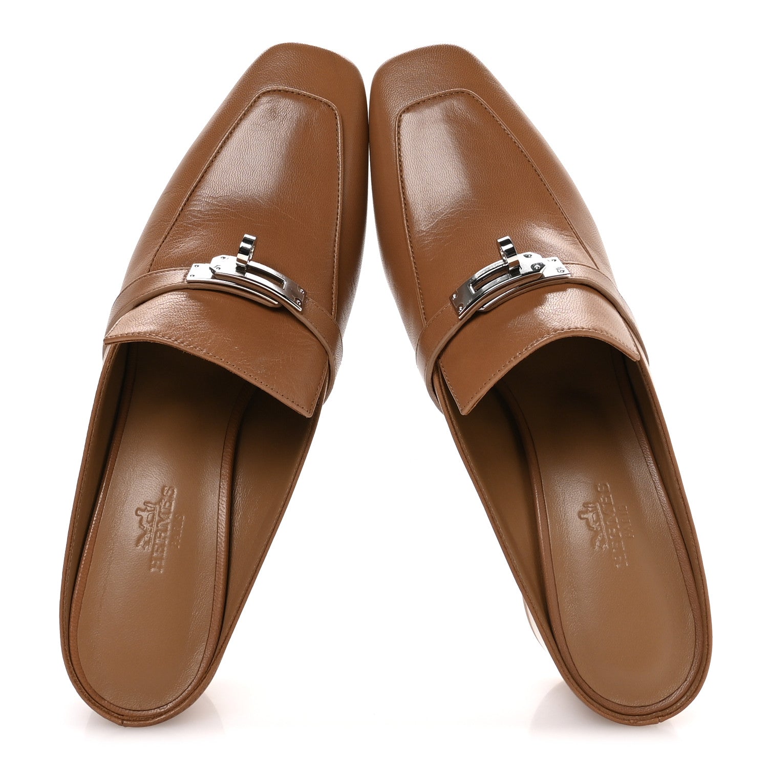 Goatskin Blossom Mules 38.5 Marron Havane