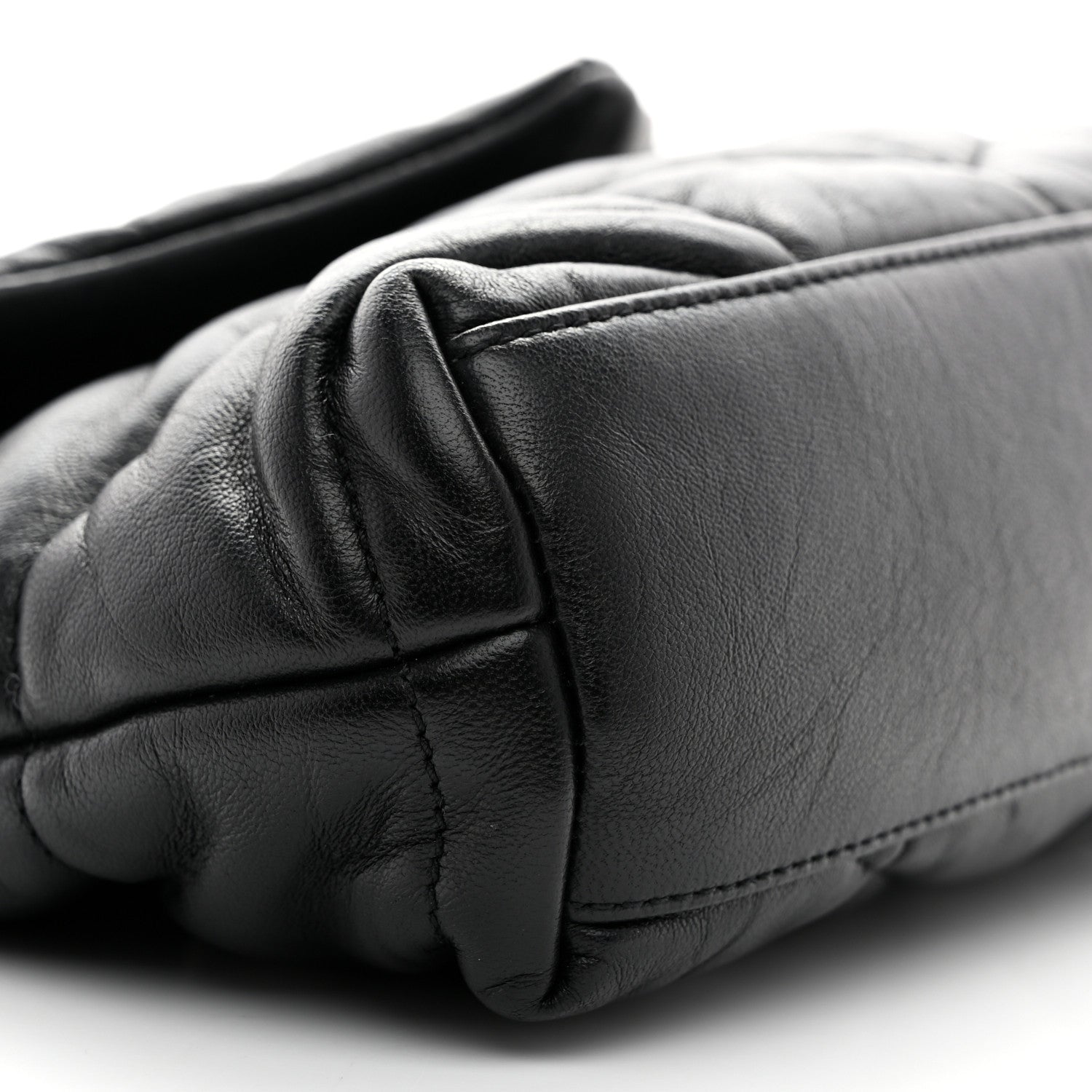 Lambskin Quilted Toy Loulou Puffer Monogram Monochrome Chain Satchel Black