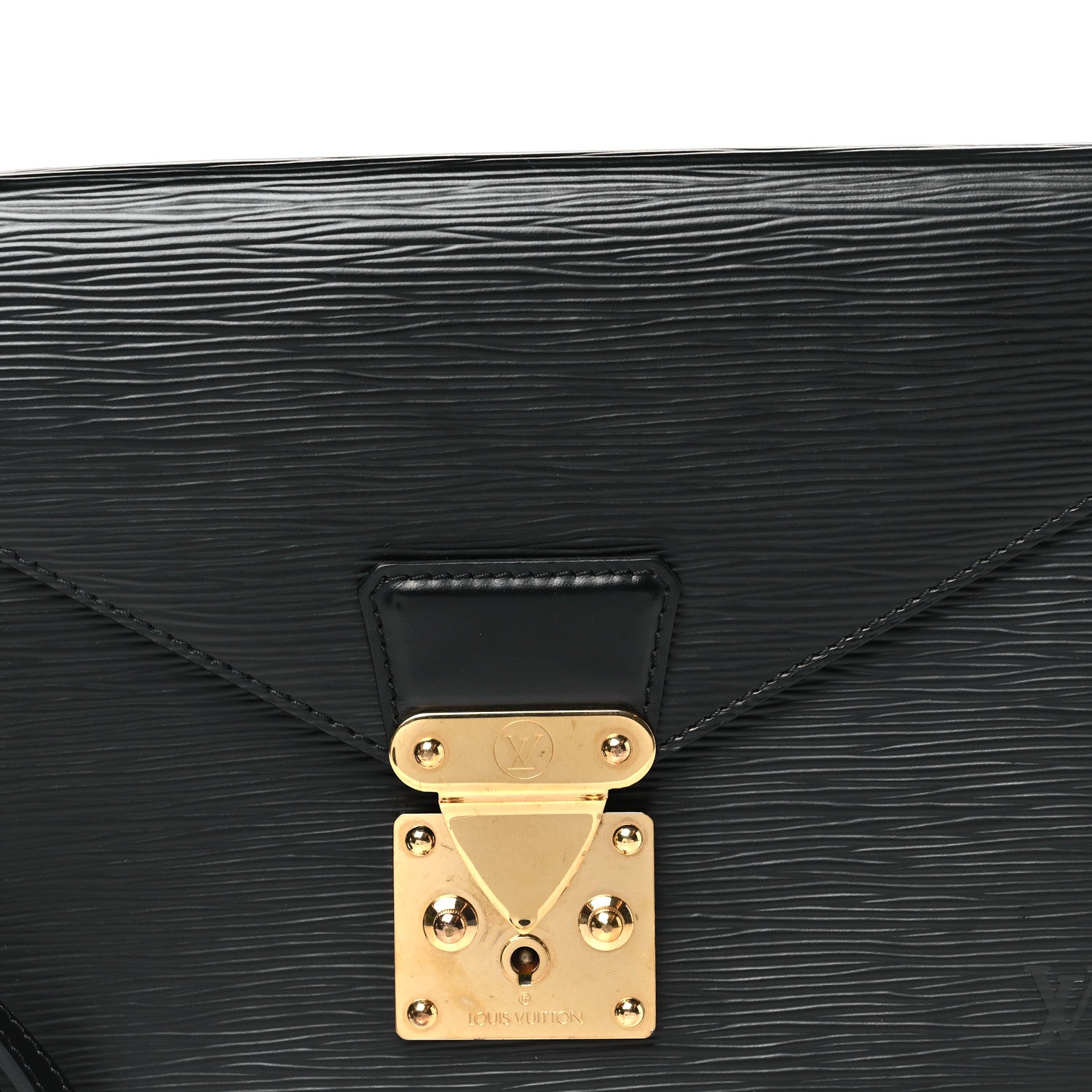 Epi Pochette Sellier Dragonne Clutch Black