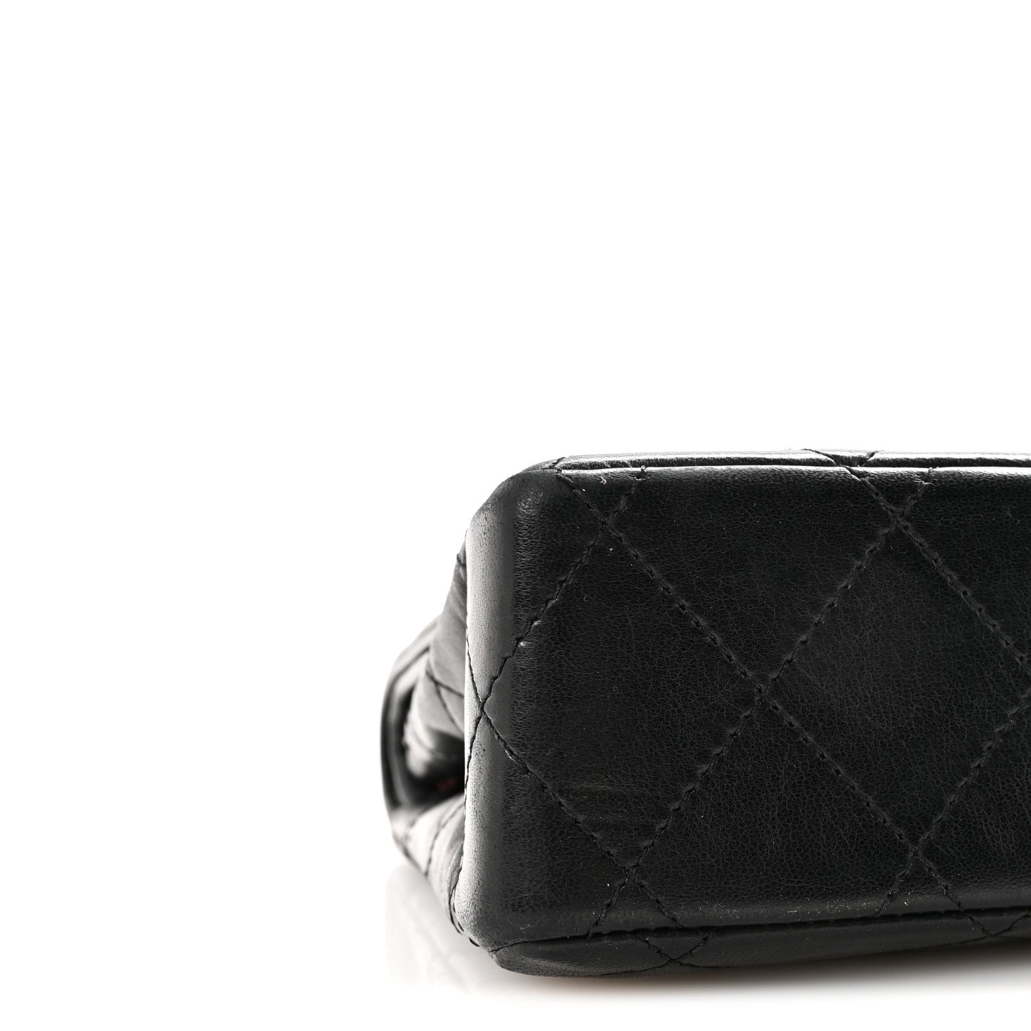 Lambskin Quilted Medium Double Flap Bag Black