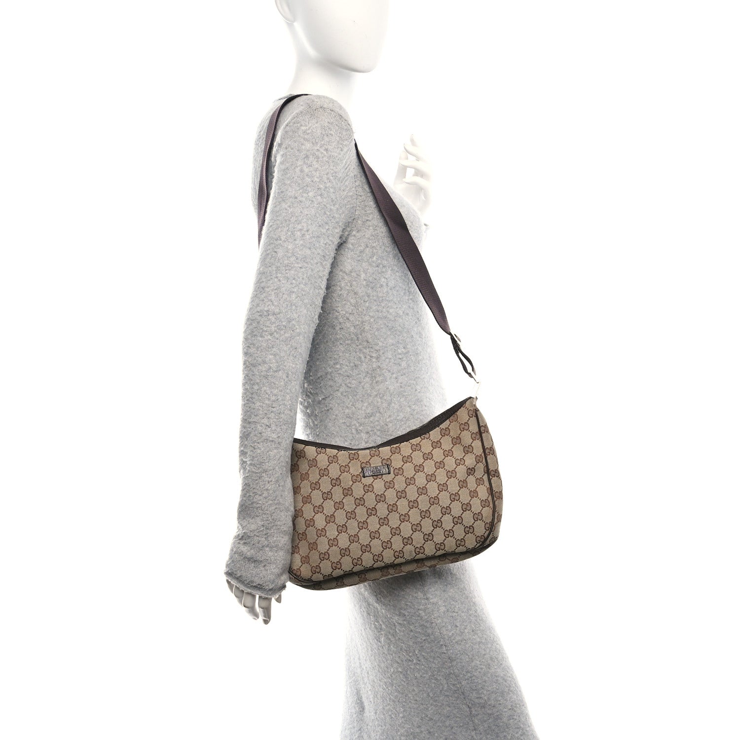 Monogram Medium Half Moon Hobo Dark Brown