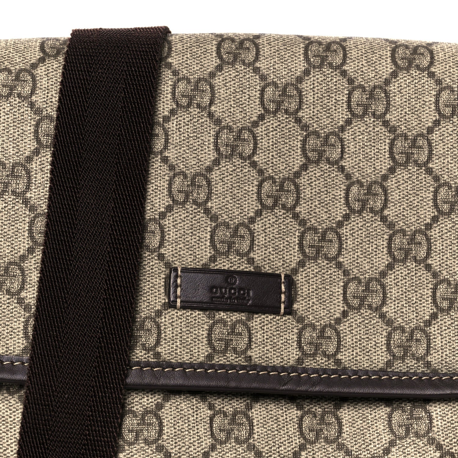 GG Plus Monogram Small Flap Messenger Bag Beige Dark Brown